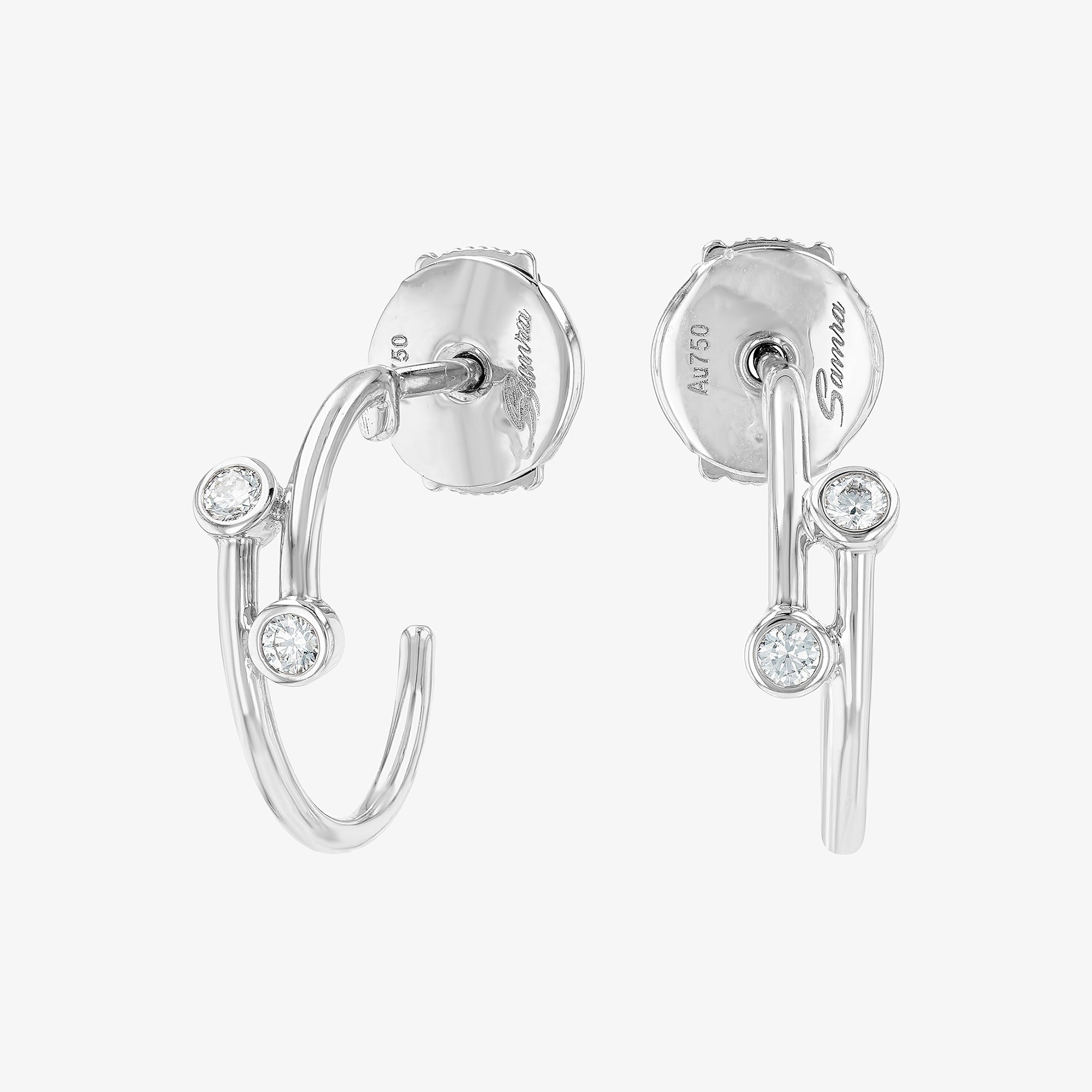 Barq Rose White and Diamond Earrings