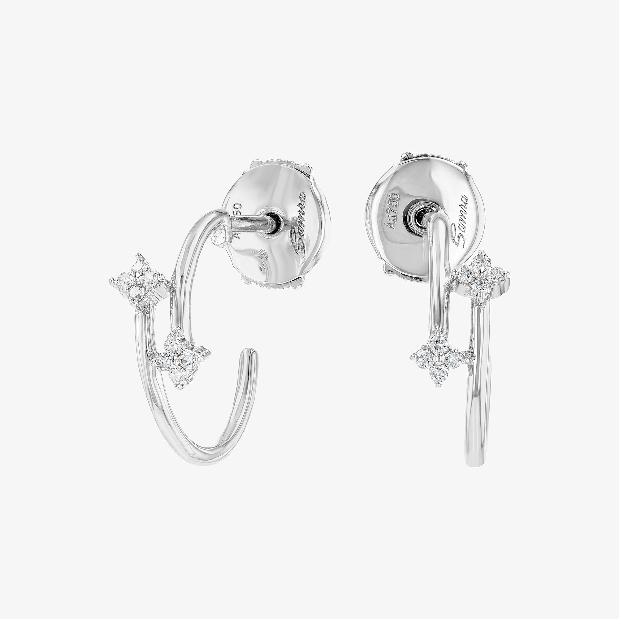Barq White Gold and Diamond Earrings
