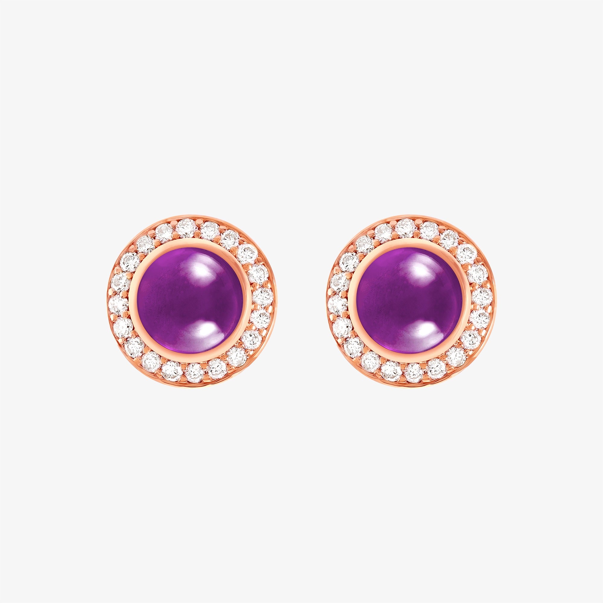 Noor Rose Gold Diamond Amethyst Earring