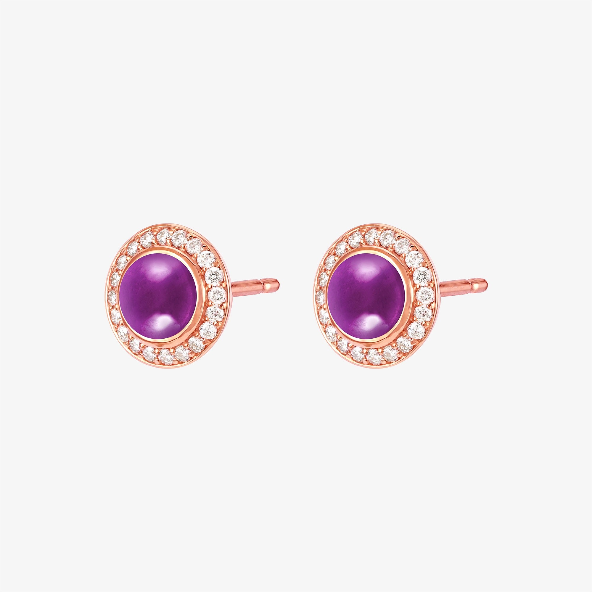 Noor Rose Gold Diamond Amethyst Earring