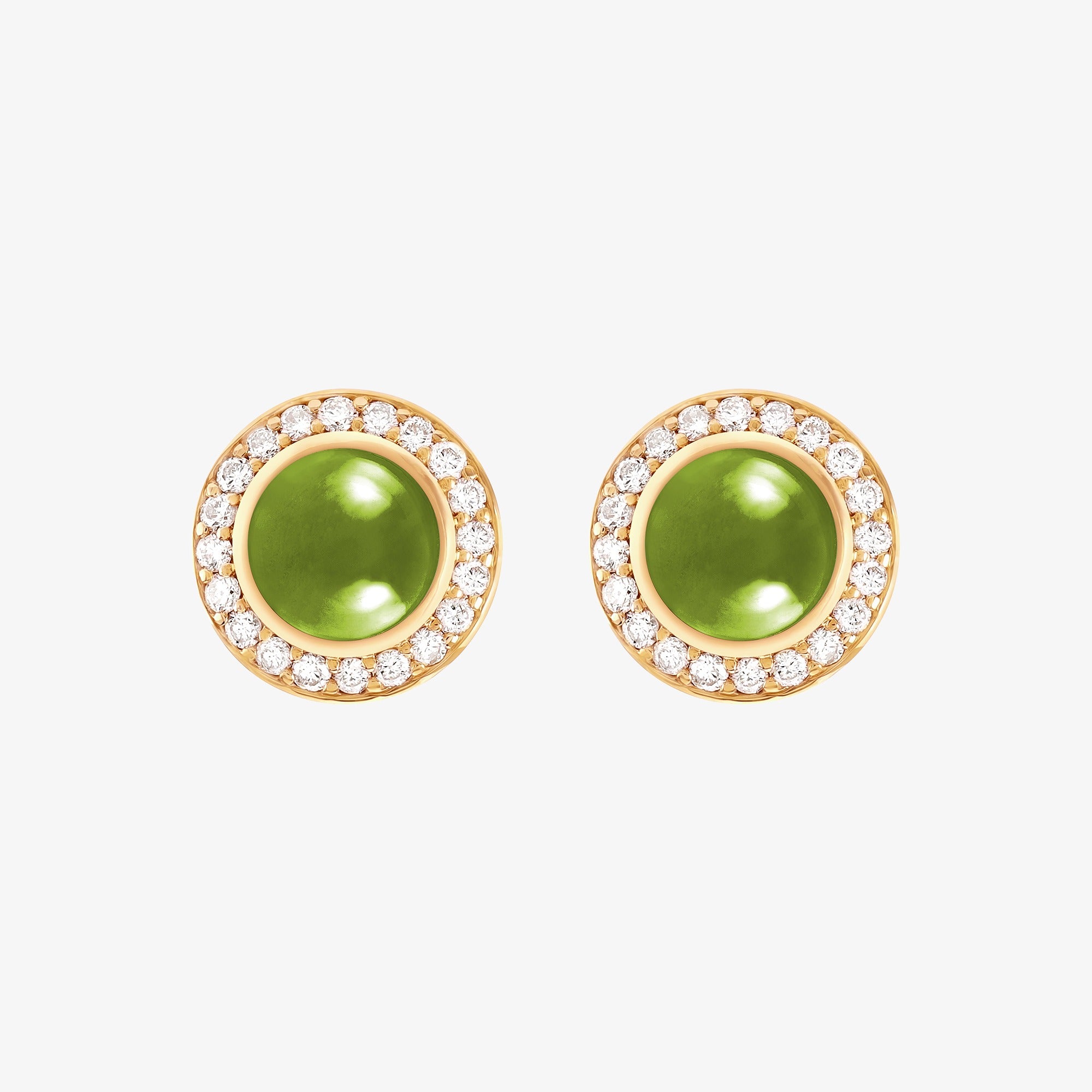 Noor Yellow Gold Diamond Peridot Earring