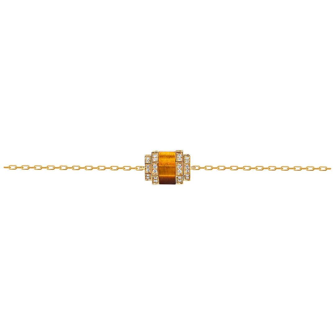 Azm Yellow Gold Tiger Eye Bracelet - Samra Jewellery - Diamond Jewellery - AZM