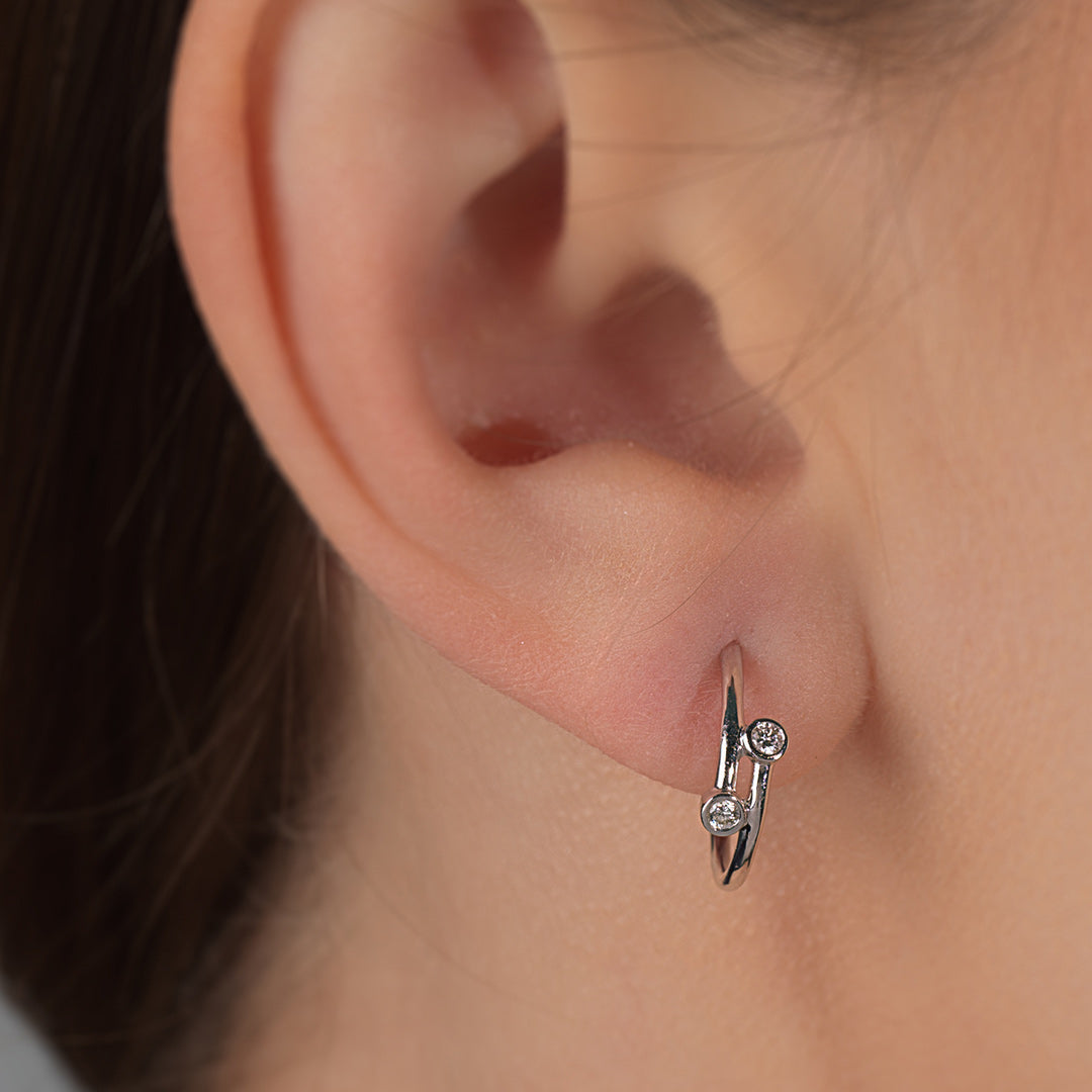 Barq Rose White and Diamond Earrings - Samra Jewellery - Diamond Jewellery - BARQ