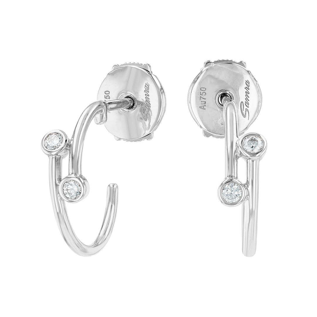 Barq Rose White and Diamond Earrings - Samra Jewellery - Diamond Jewellery - BARQ