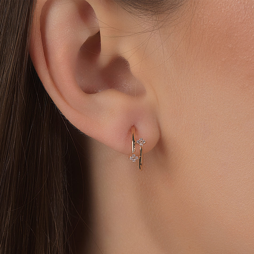 Barq Rose Gold and Diamond Earrings - Samra Jewellery - Diamond Jewellery - BARQ