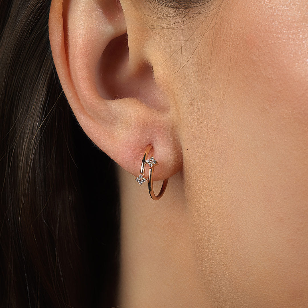 Barq Rose Gold and Diamond Earrings - Samra Jewellery - Diamond Jewellery - BARQ