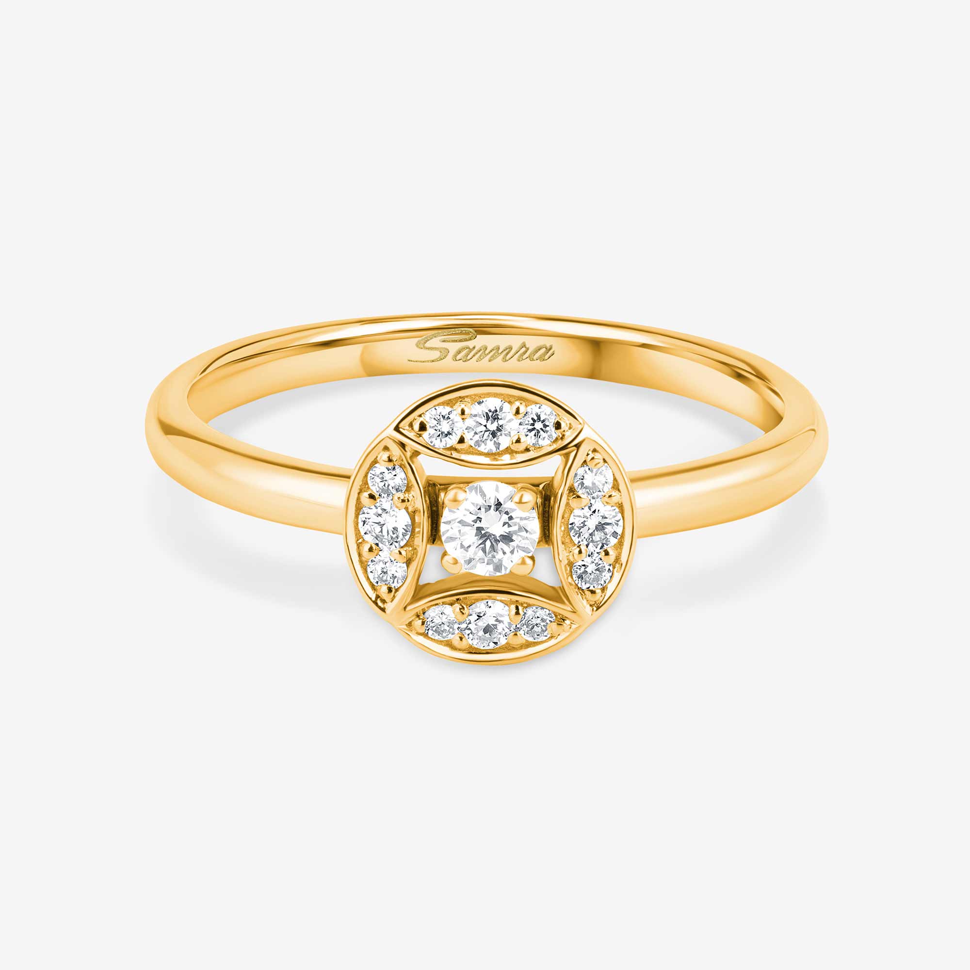 Barq Marquise Circle Ring