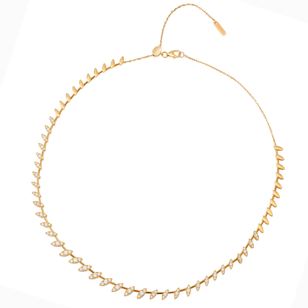 Barq Marquise Yellow Gold Diamond Necklace - Samra Jewellery - Diamond Jewellery - BARQ