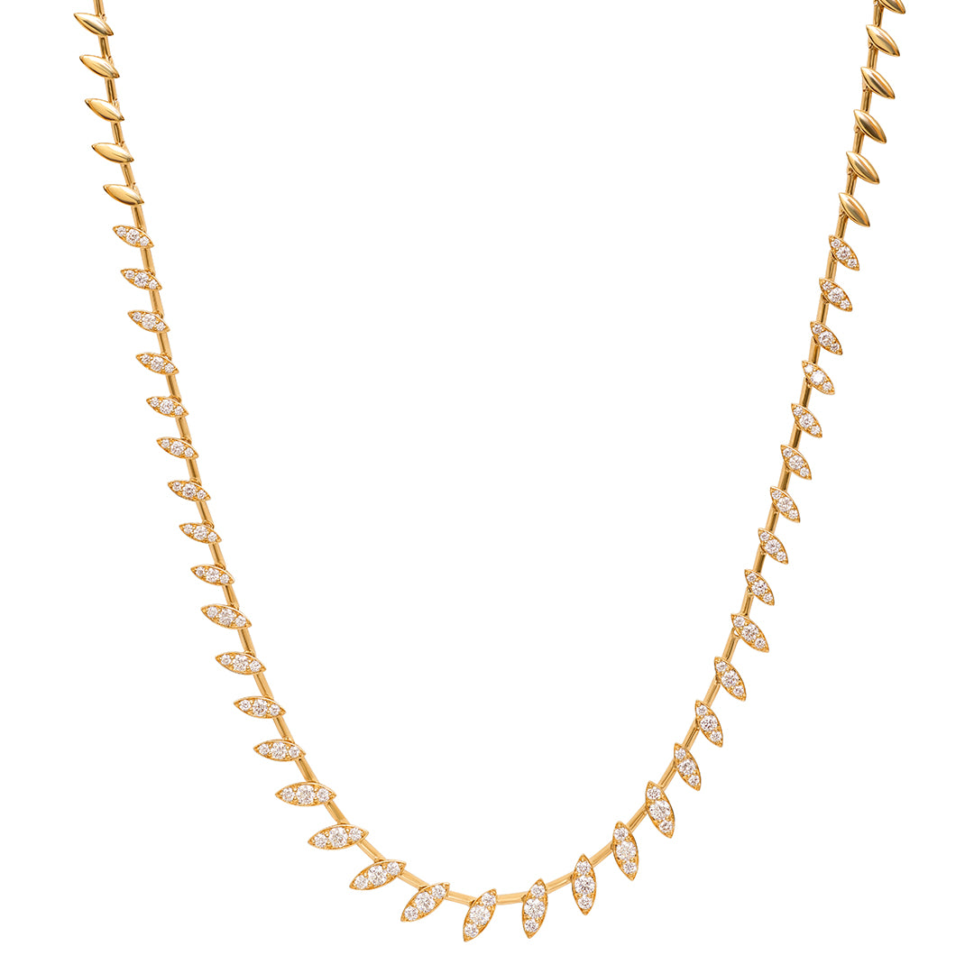 Barq Marquise Yellow Gold Diamond Necklace - Samra Jewellery - Diamond Jewellery - BARQ