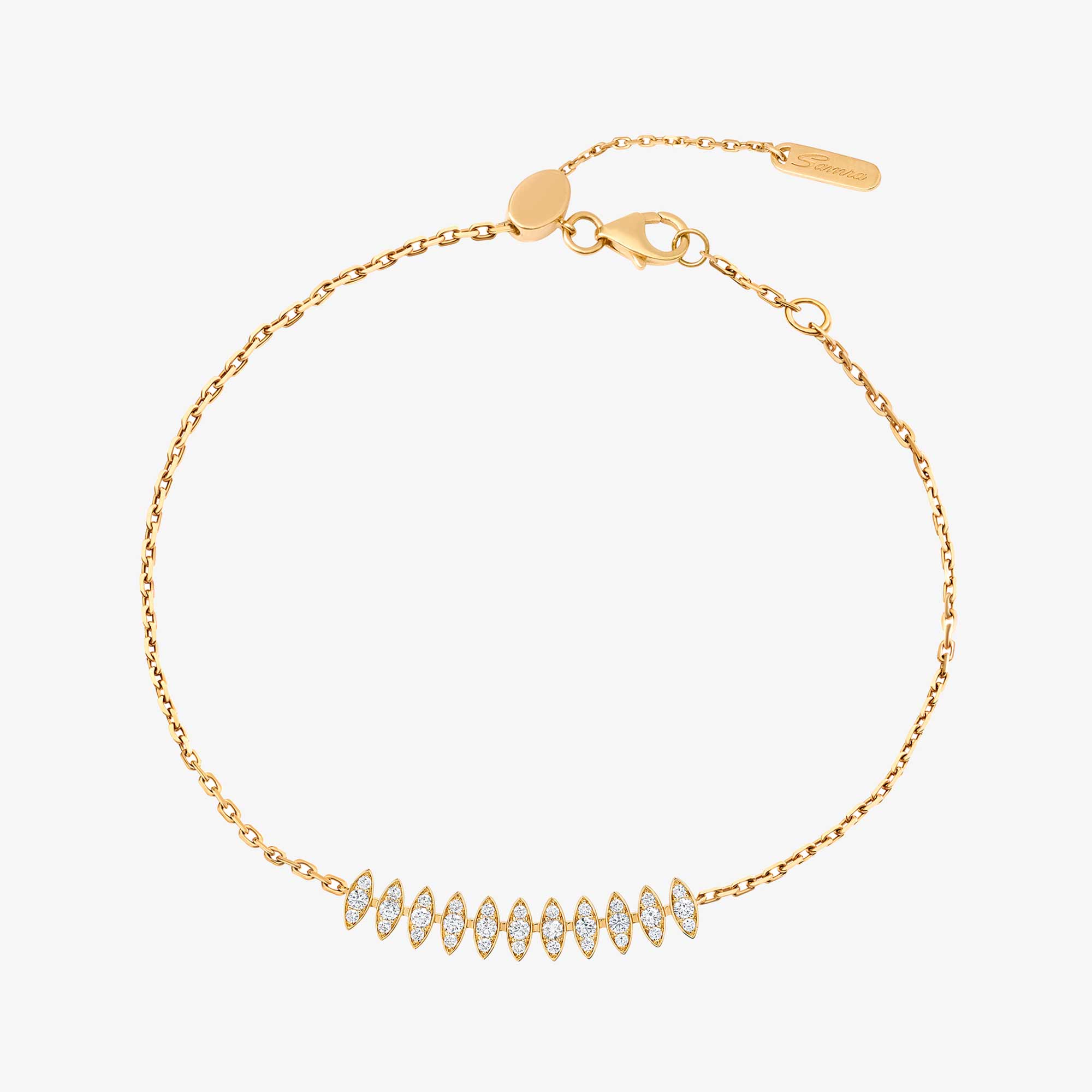 Barq Marquise Yellow Gold Diamond Large Bracelet