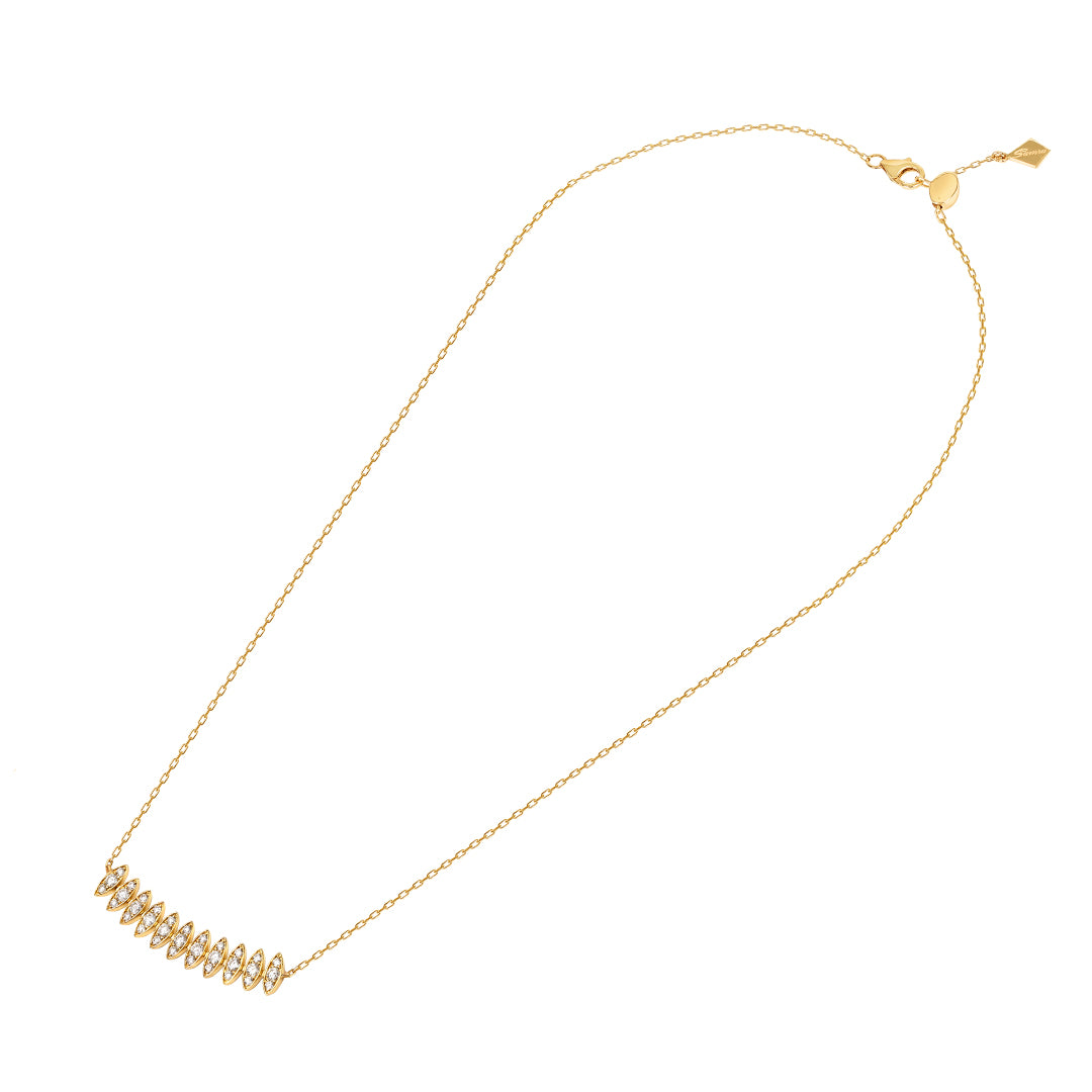 Barq Marquise Yellow Gold Diamond Large Necklace - Samra Jewellery - Diamond Jewellery - BARQ