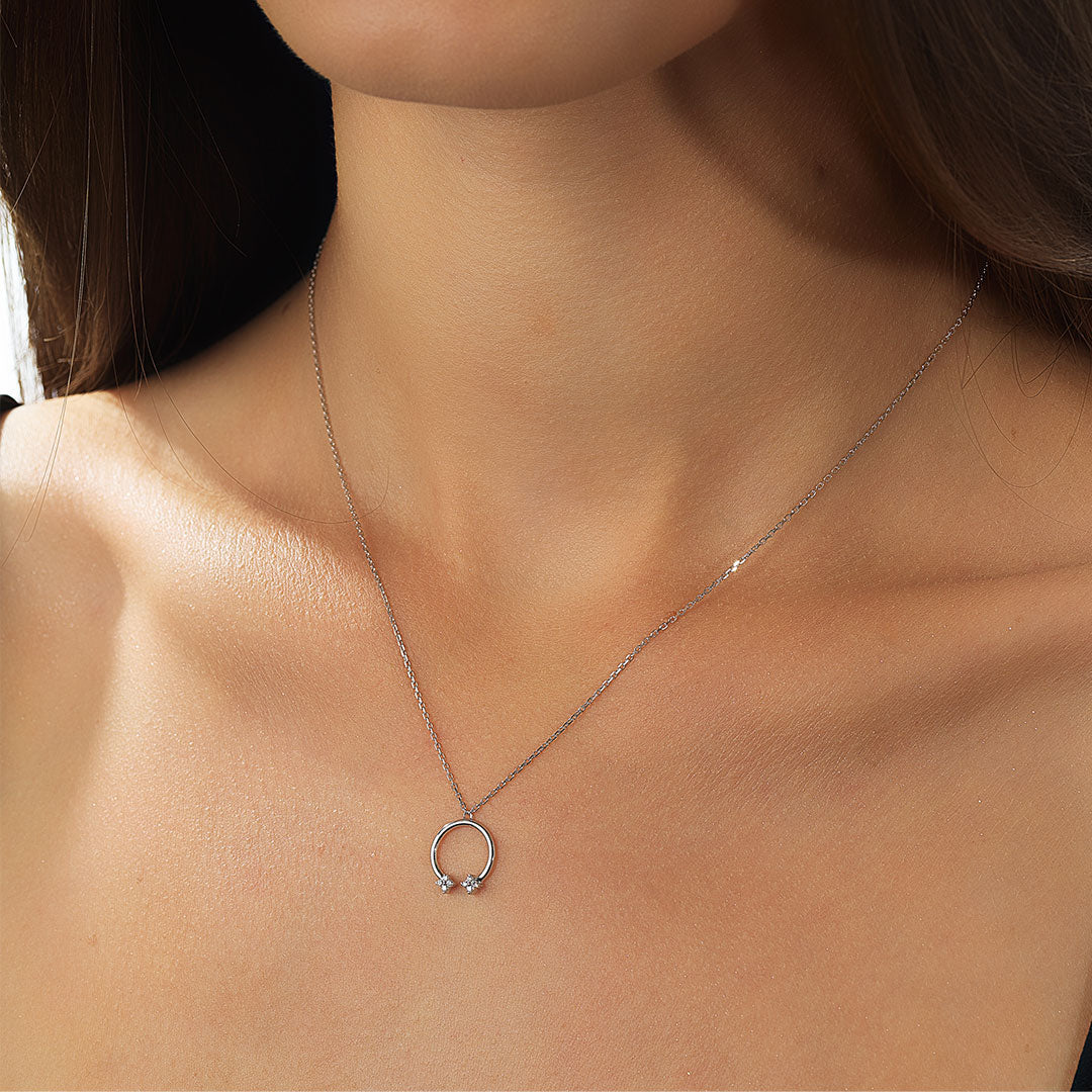 Barq White Gold and Diamond Necklace - Samra Jewellery - Diamond Jewellery - BARQ