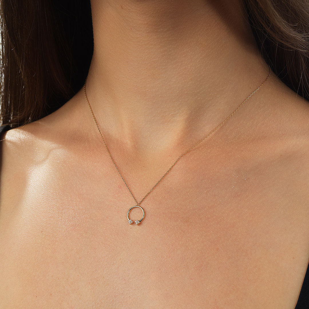 Barq Yellow Gold and Diamond Necklace - Samra Jewellery - Diamond Jewellery - BARQ