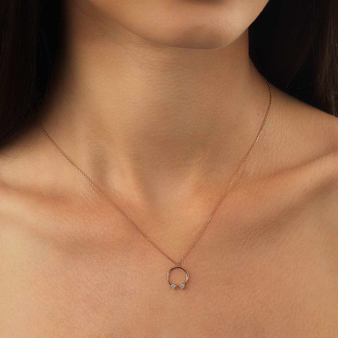 Barq Rose Gold and Diamond Necklace - Samra Jewellery - Diamond Jewellery - BARQ