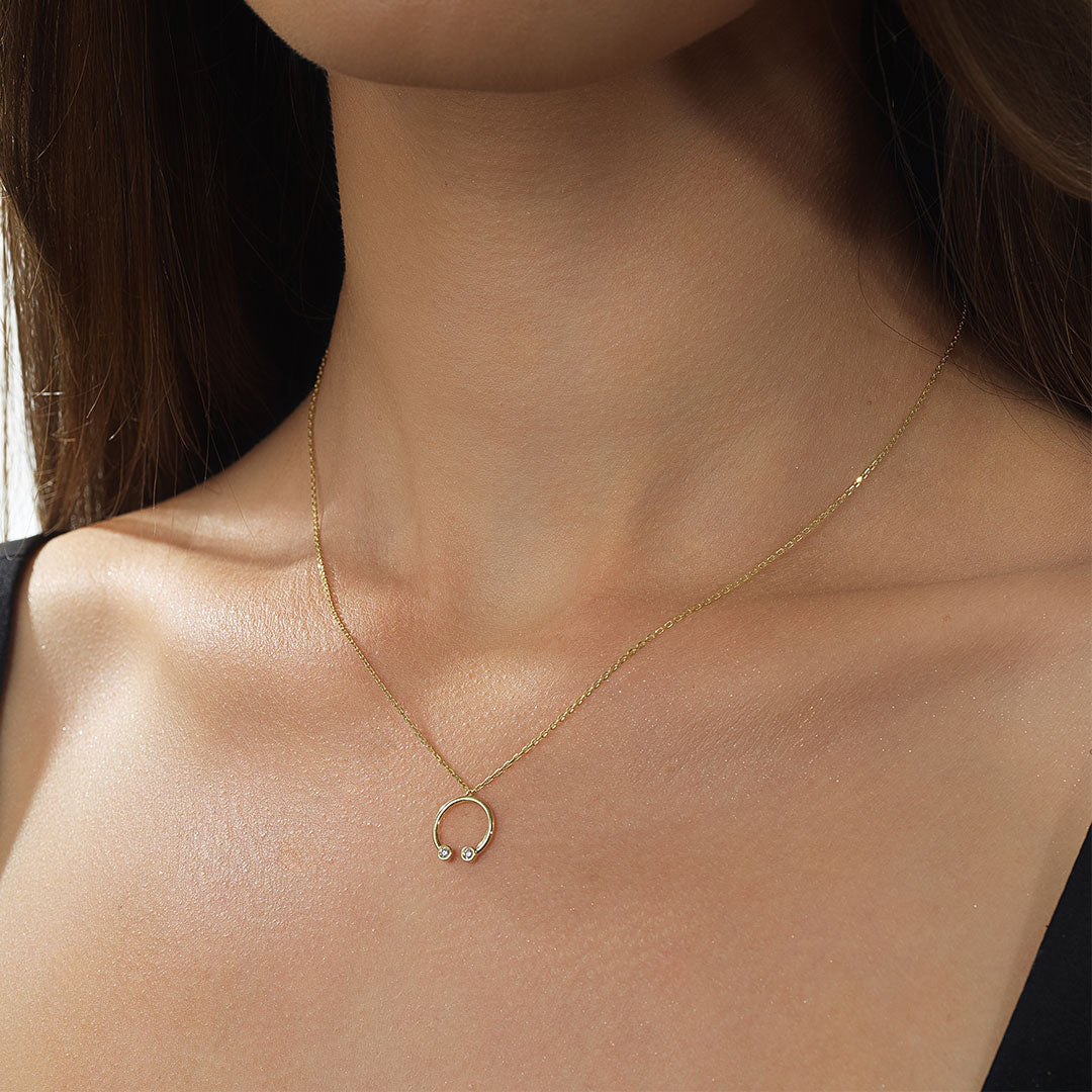 Barq Yellow Gold and Diamond Necklace - Samra Jewellery - Diamond Jewellery - BARQ