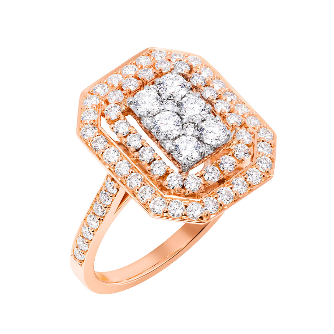 Barq-Octagon-Rose-White-Gold-Diamond-Ring - Samra Jewellery - Diamond Jewellery - BARQ