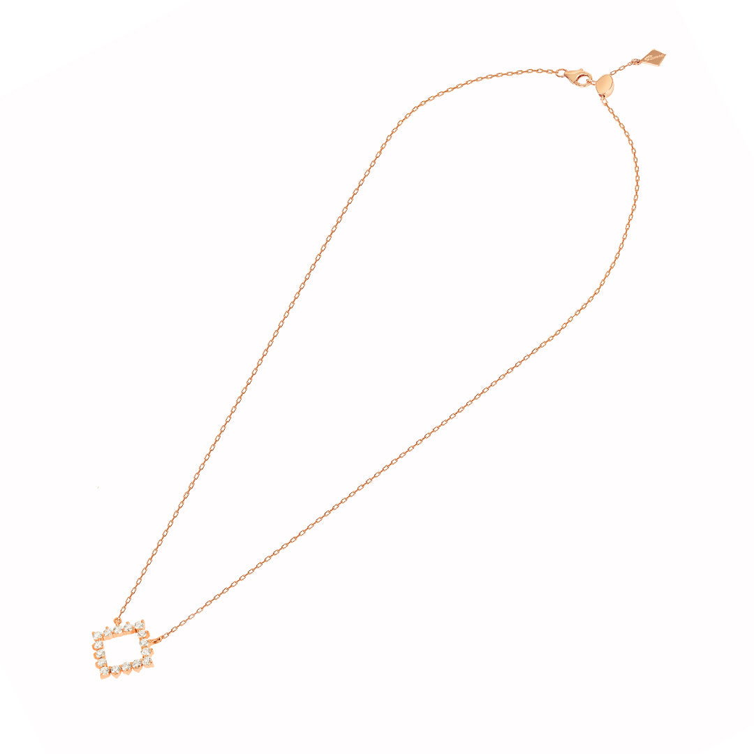 Barq Drop Rose Gold Diamond Necklace - Samra Jewellery - Diamond Jewellery - BARQ