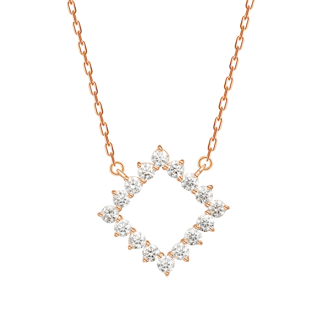 Barq Drop Rose Gold Diamond Necklace - Samra Jewellery - Diamond Jewellery - BARQ
