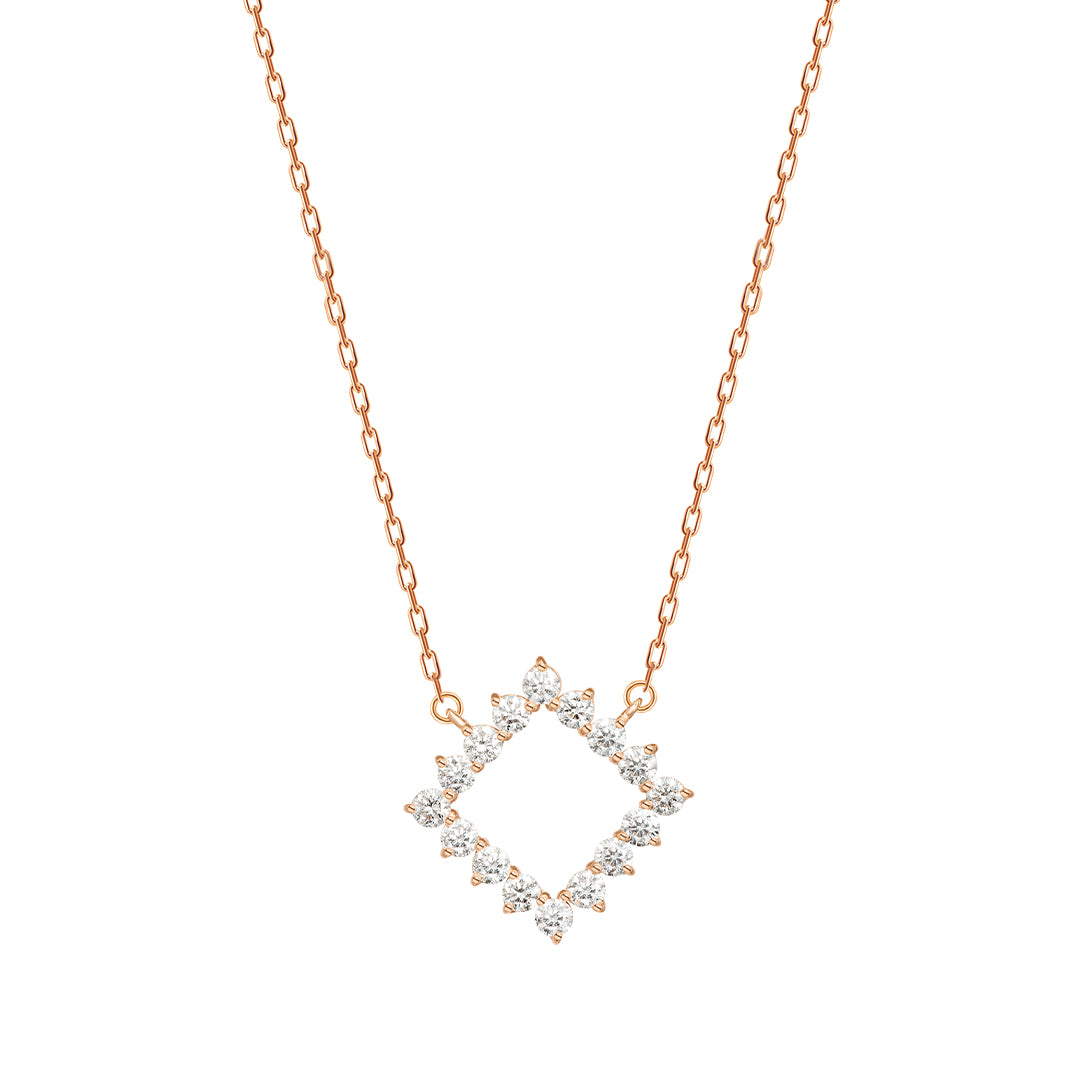 Barq Drop Rose Gold Diamond Necklace - Samra Jewellery - Diamond Jewellery - BARQ