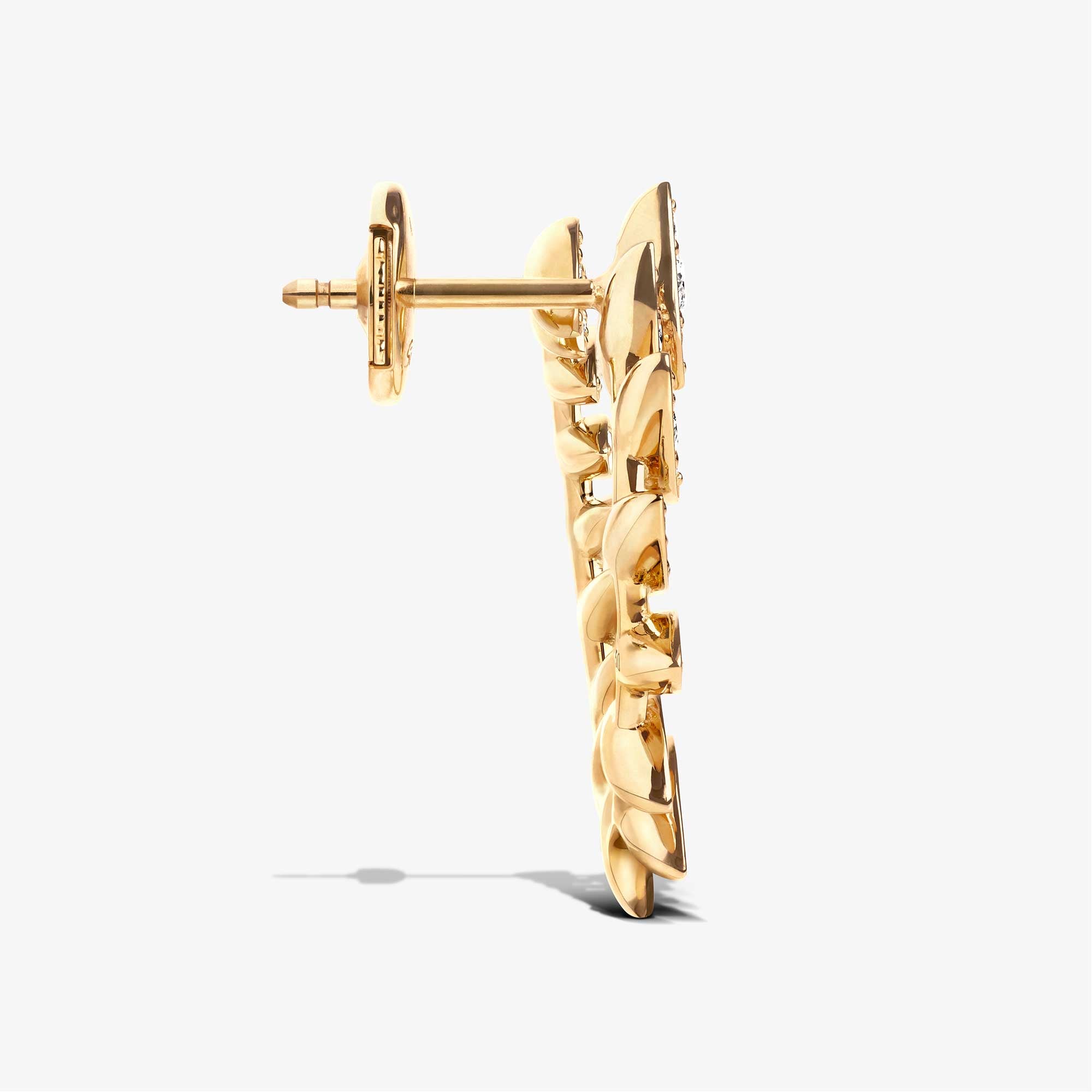 Barq Marquise Yellow Gold Diamond Circle Earring - EARRING WOMAN by Samra Jewellery