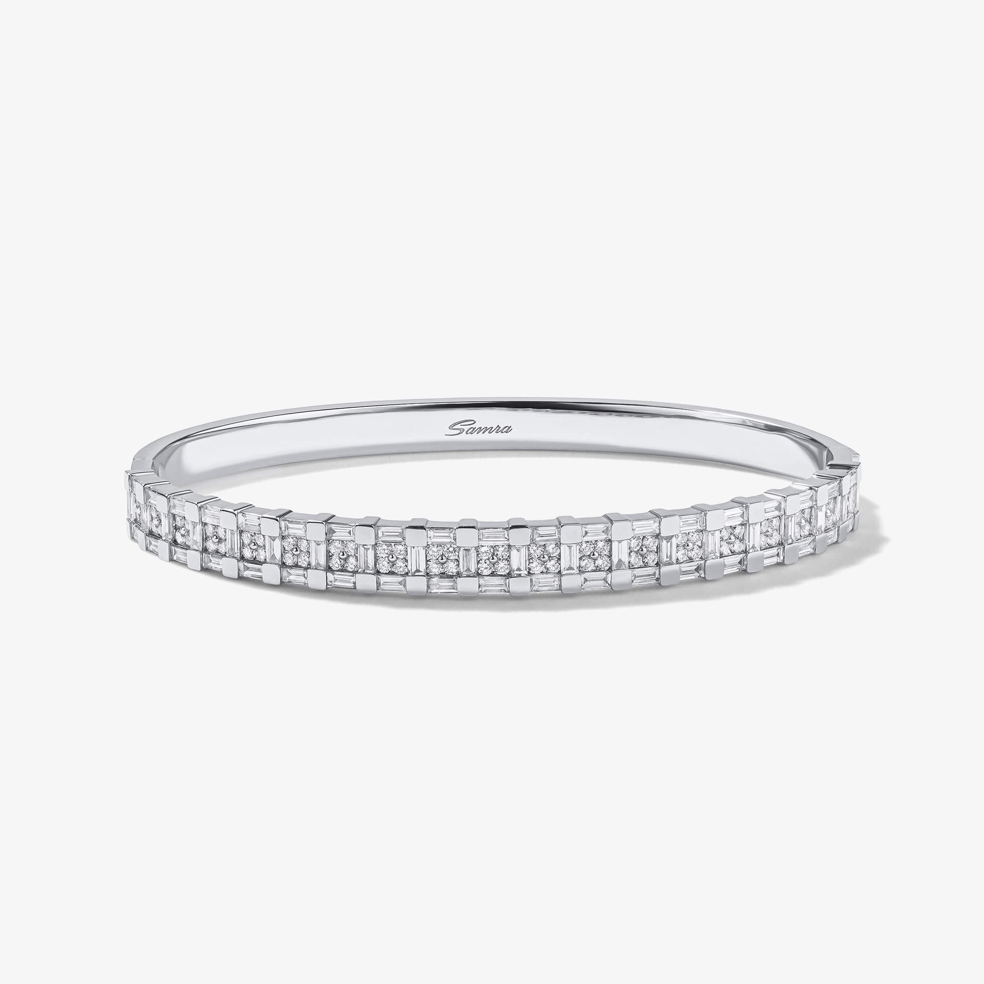 Barq Splendore White Gold Diamond Bangle - BANGLE WOMAN by Samra Jewellery
