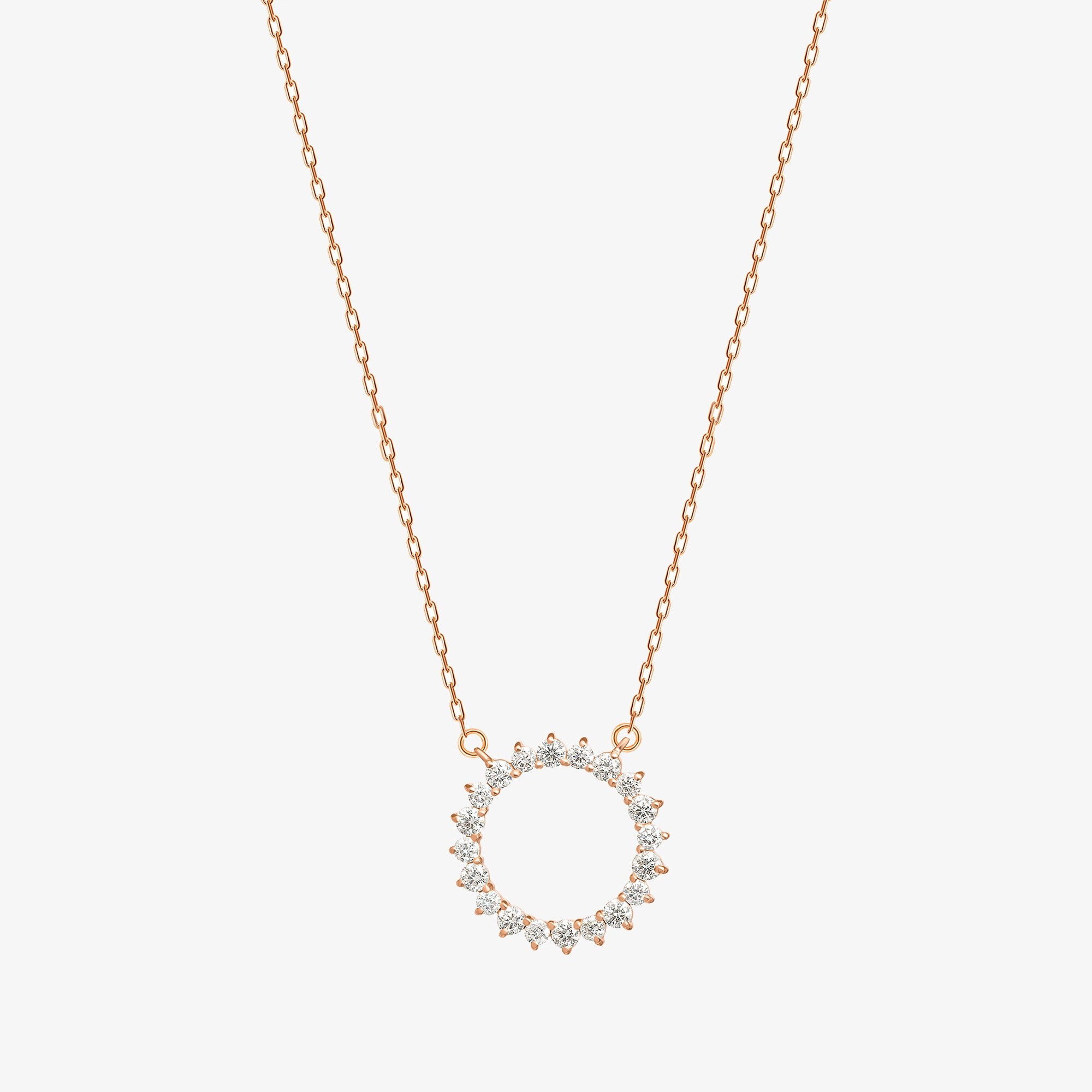 Barq Circle Rose Gold diamond Necklace