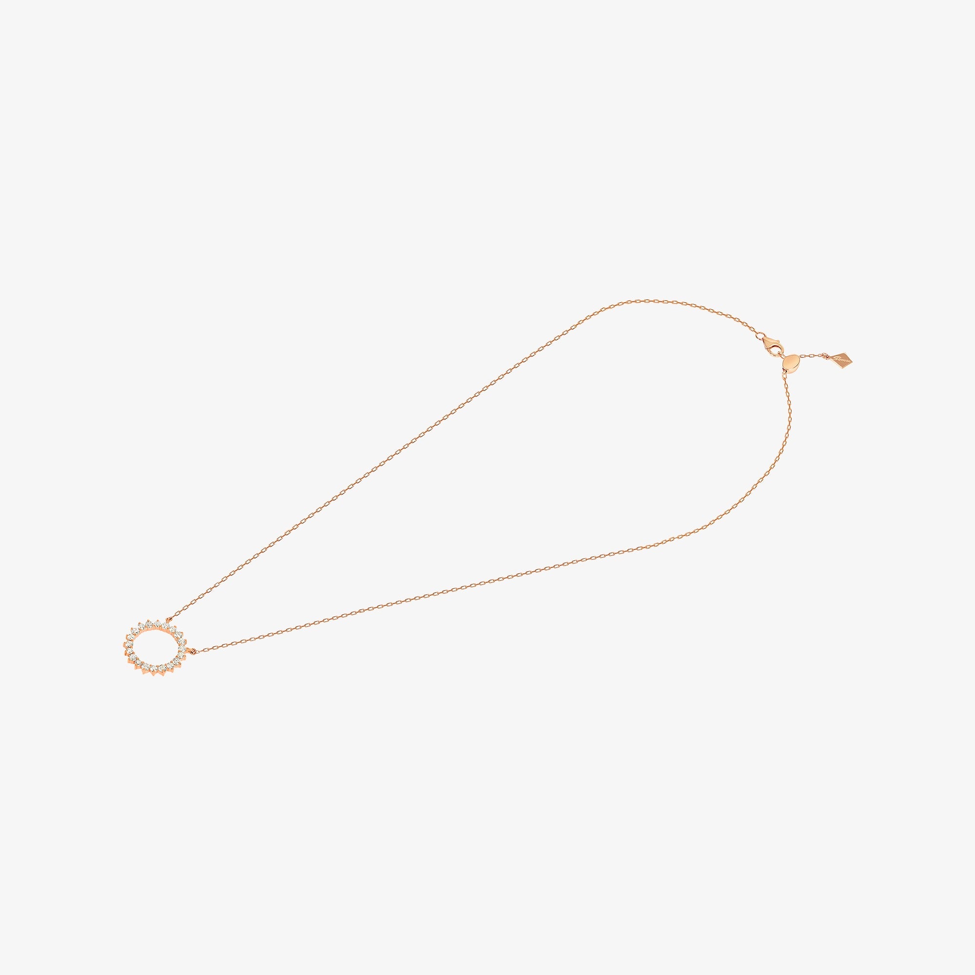 Barq Circle Rose Gold diamond Necklace