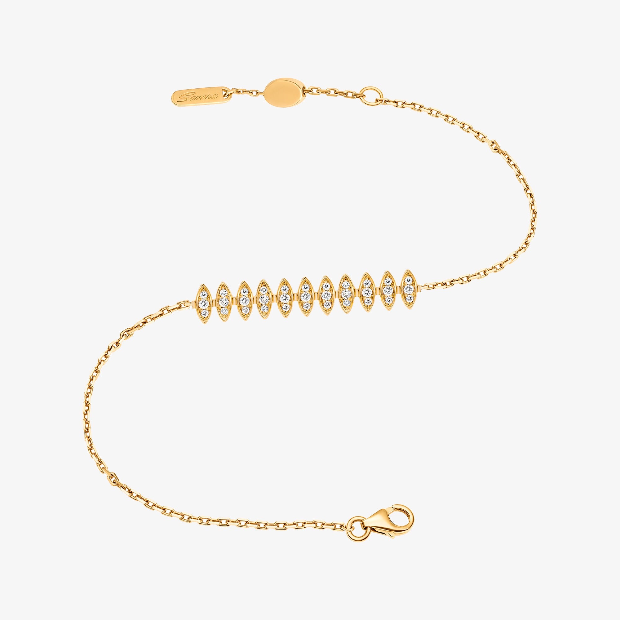 Barq Marquise Yellow Gold Diamond Large Bracelet