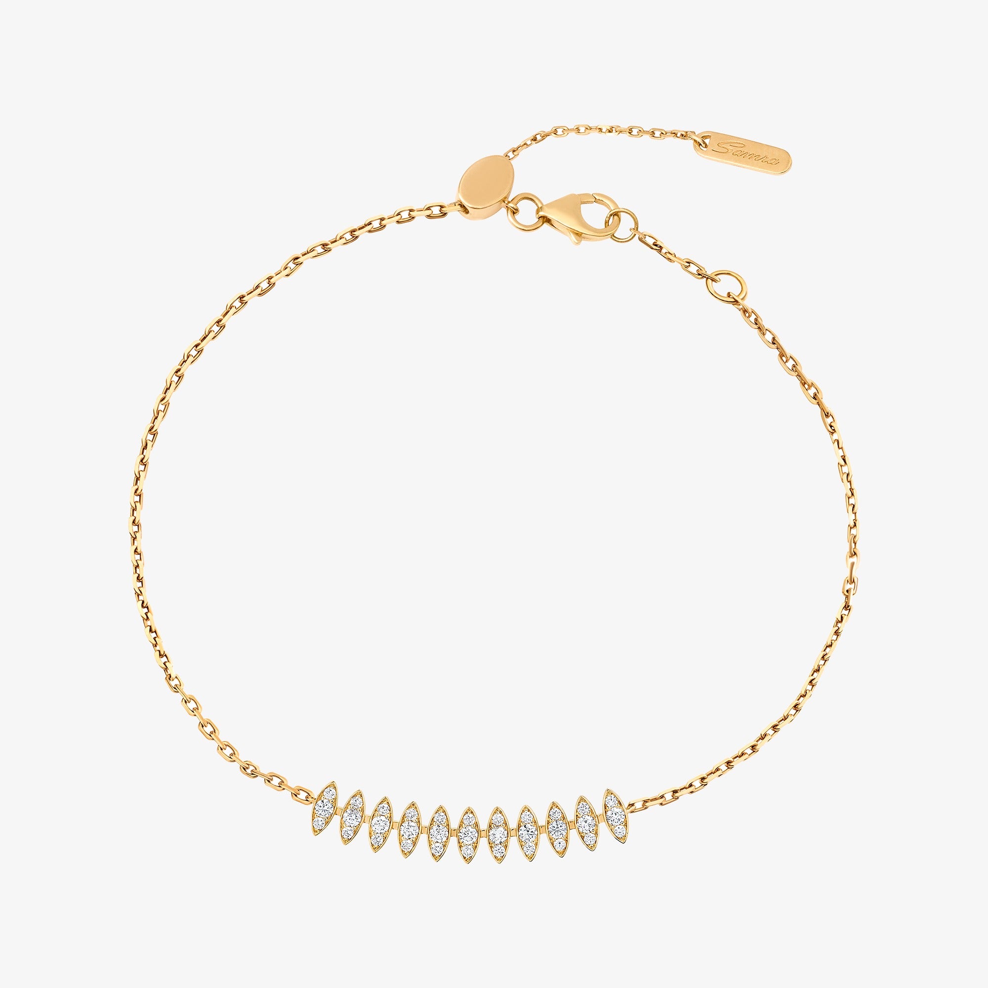 Barq Marquise Yellow Gold Diamond Large Bracelet
