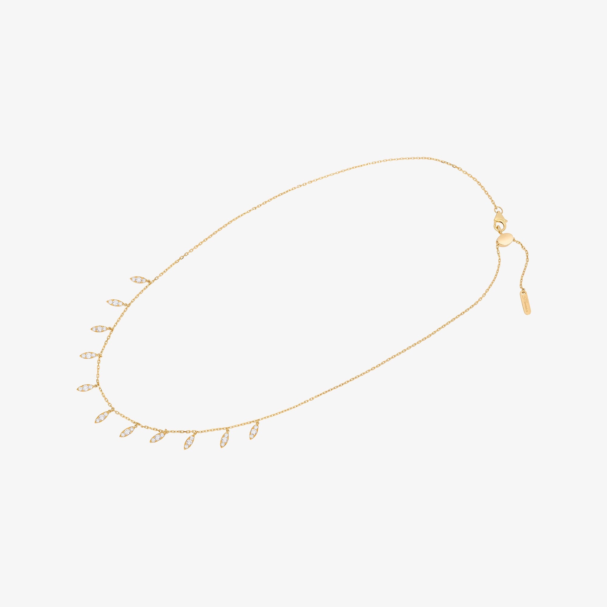 Barq Marquise Yellow Gold Diamond Dangling Necklace