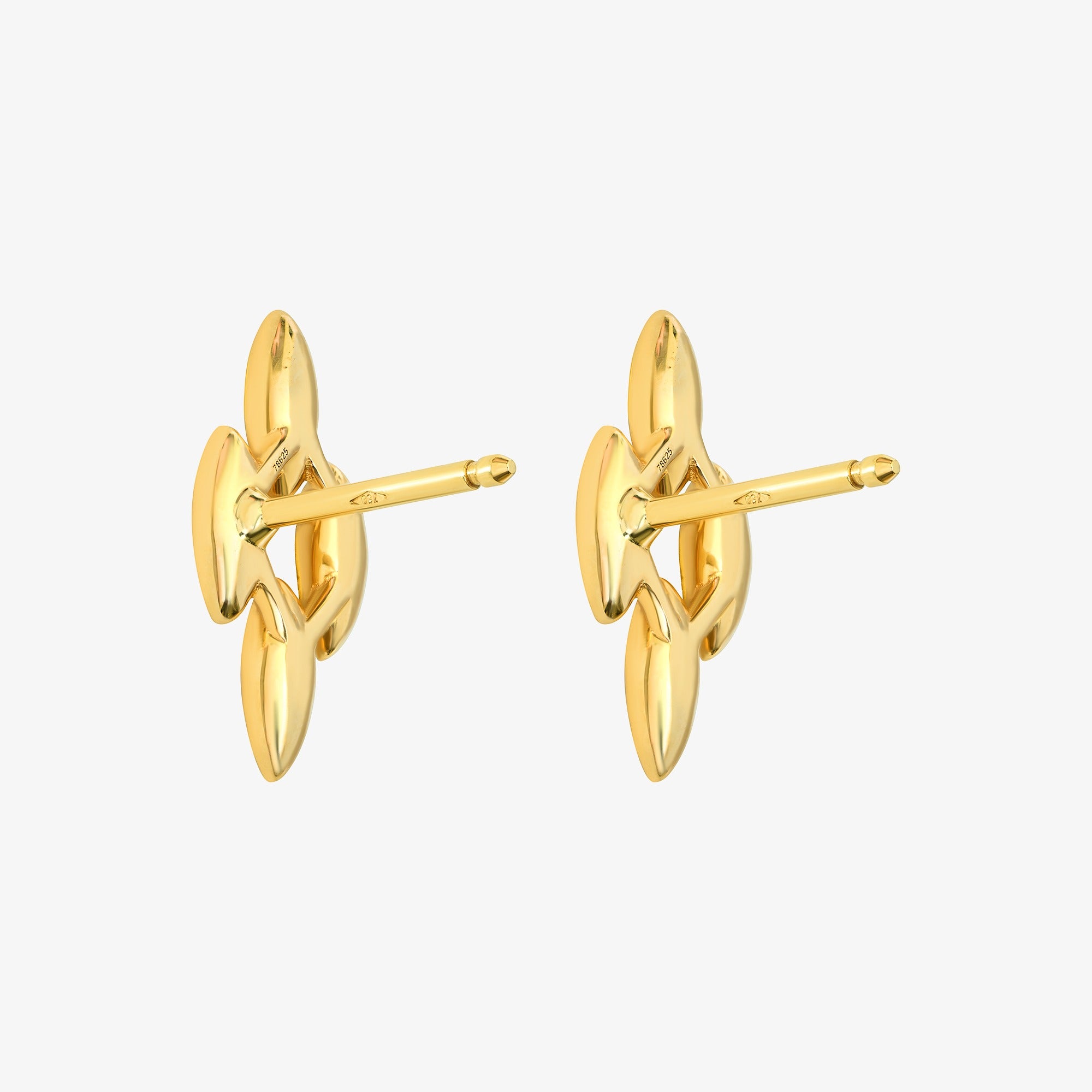 Barq Marquise Yellow Gold Diamond Stud Earring
