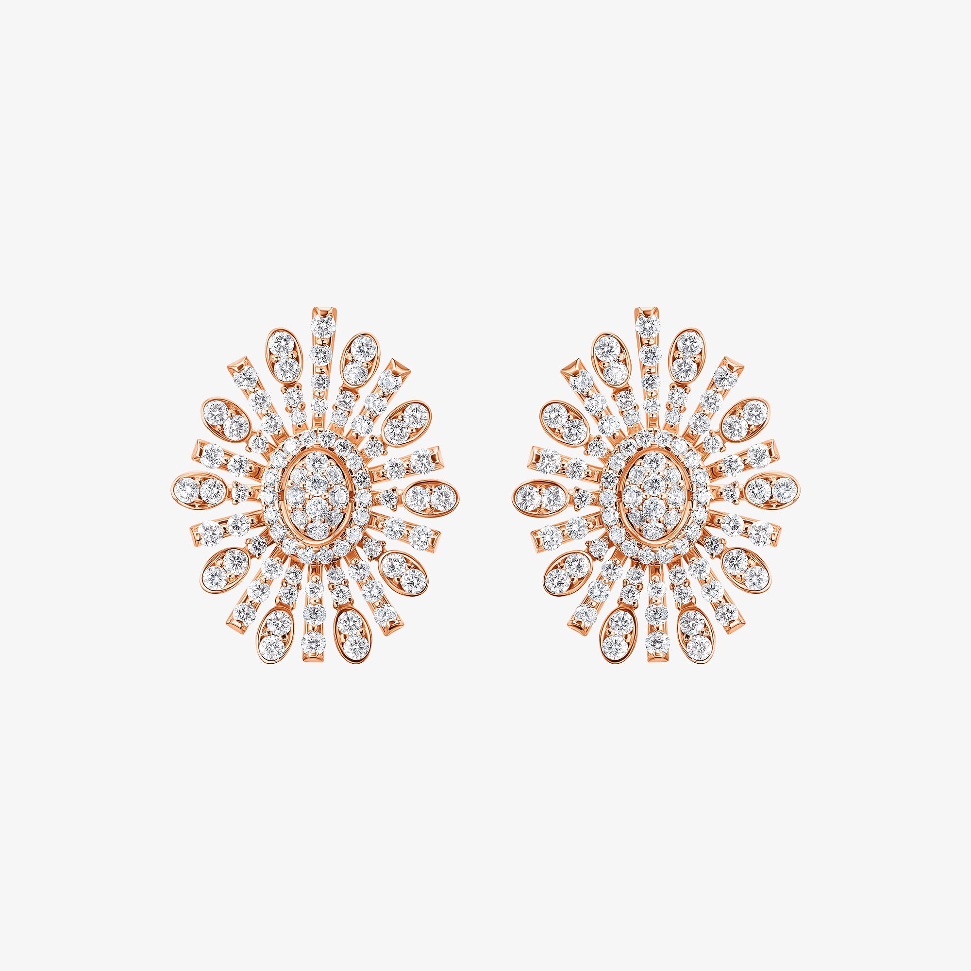 Barq Oval Rose Gold Diamond Earring