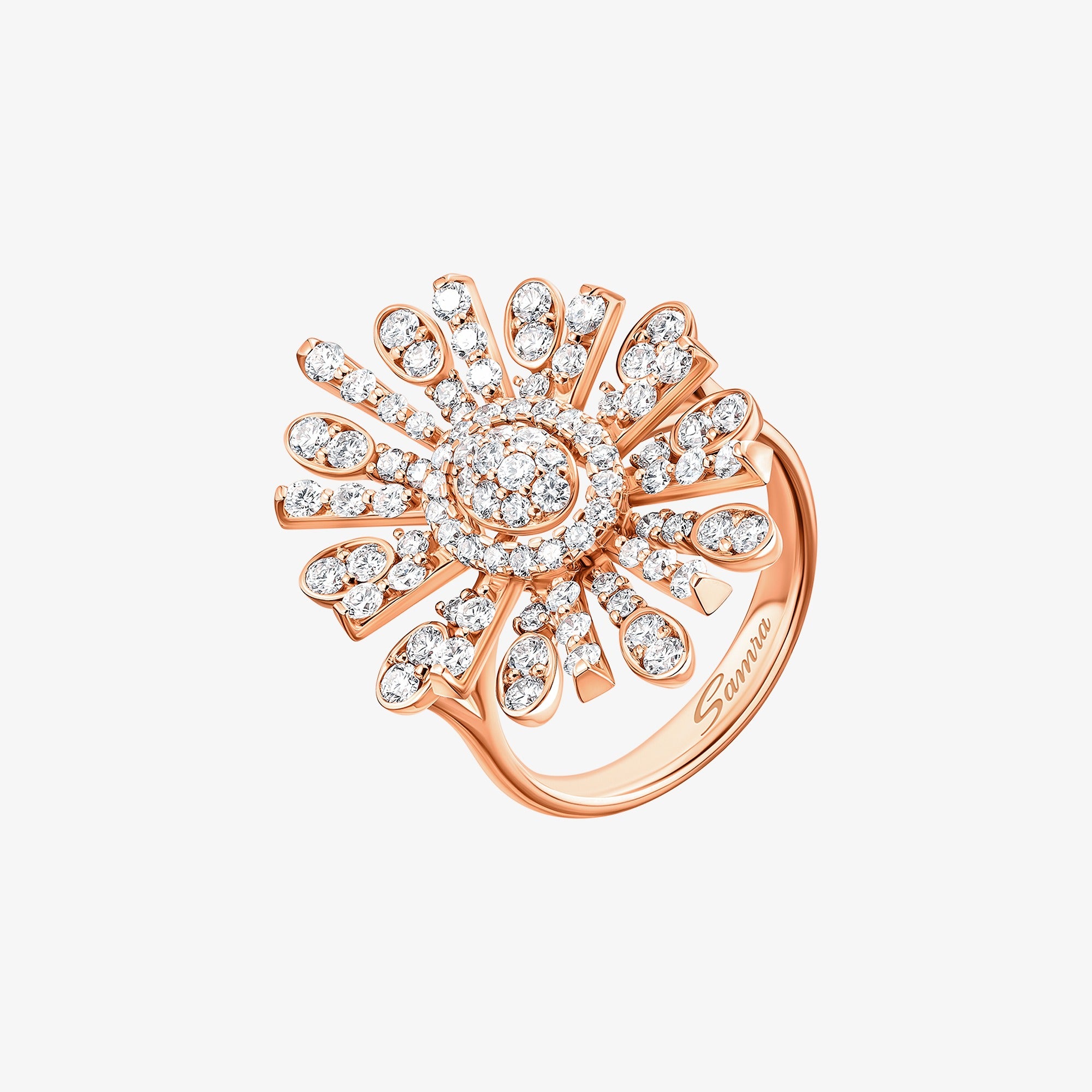 Barq Oval Rose Gold Diamond Ring
