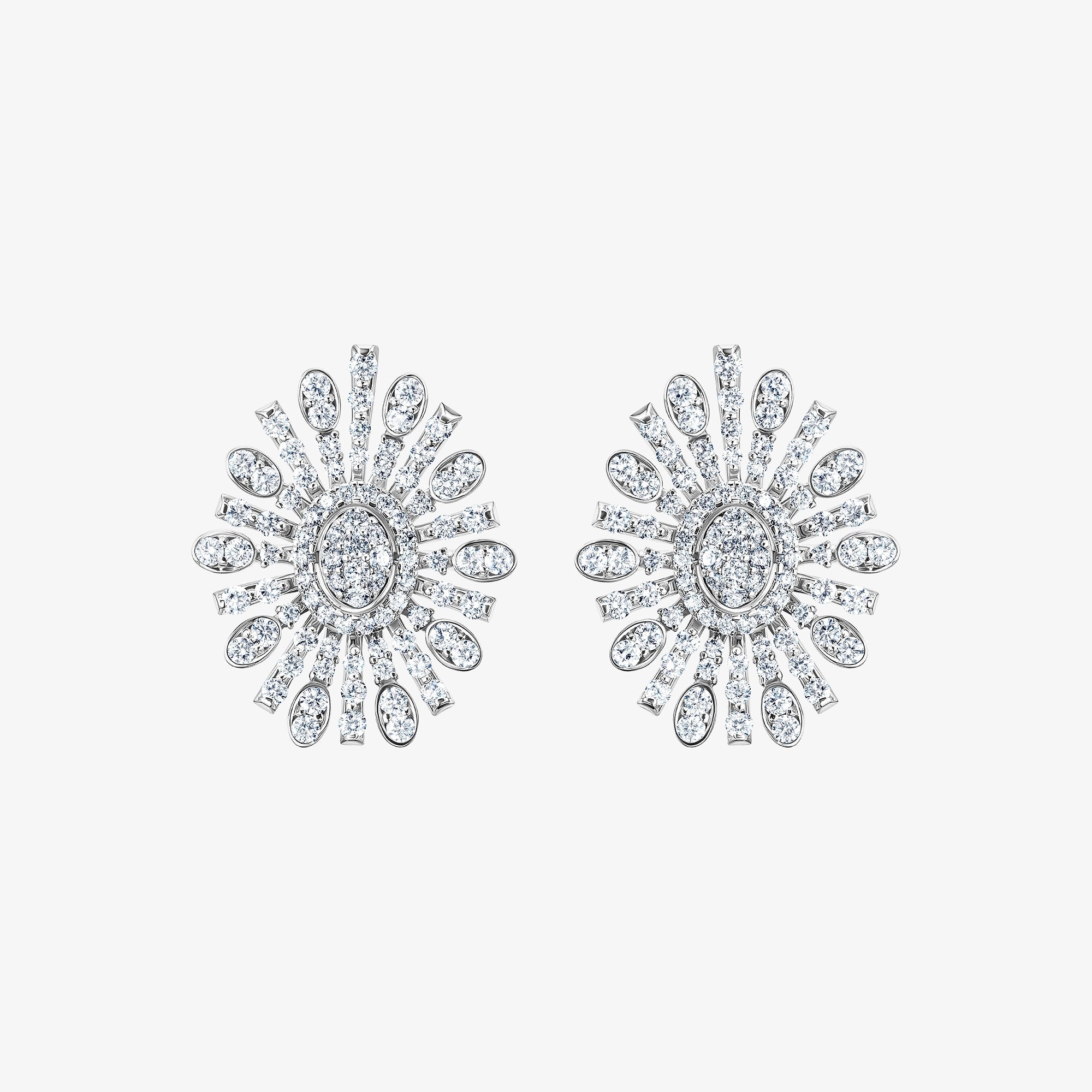 Barq Oval White Gold Diamond Earring