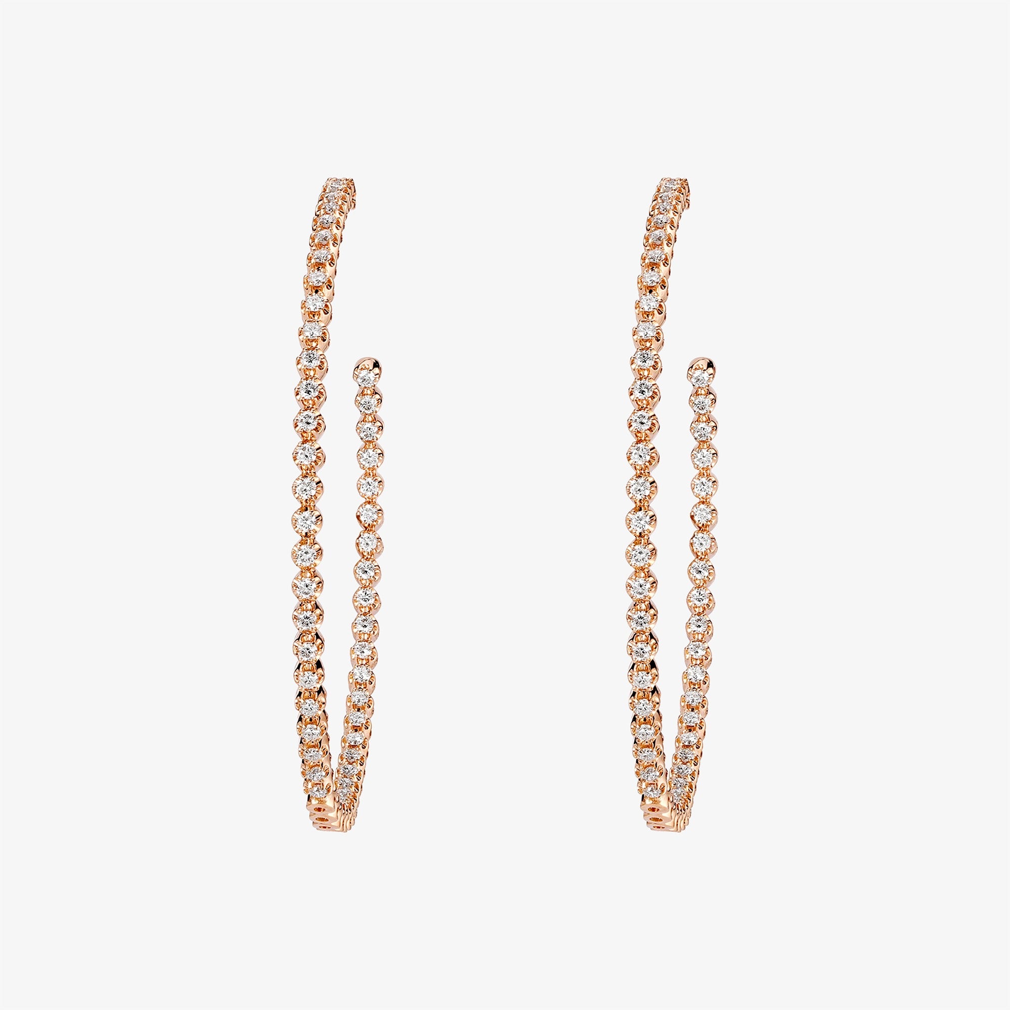 Barq Rose Gold Brilliant Diamond Large Hoop Earring