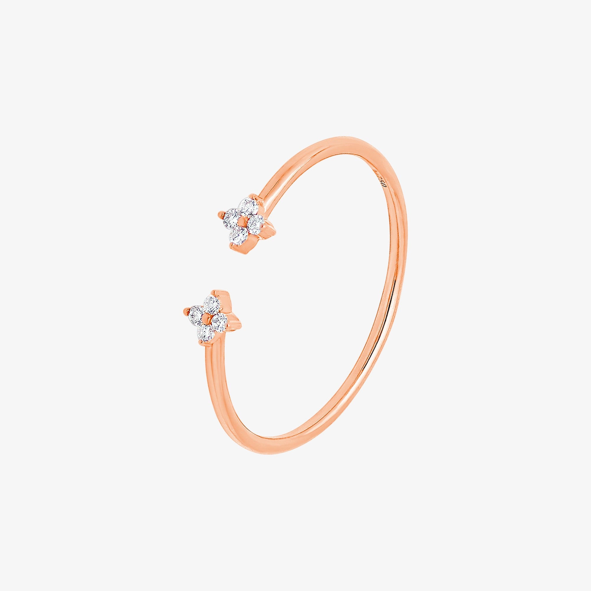 خاتم الزهرة من الذهب الزهري من برق