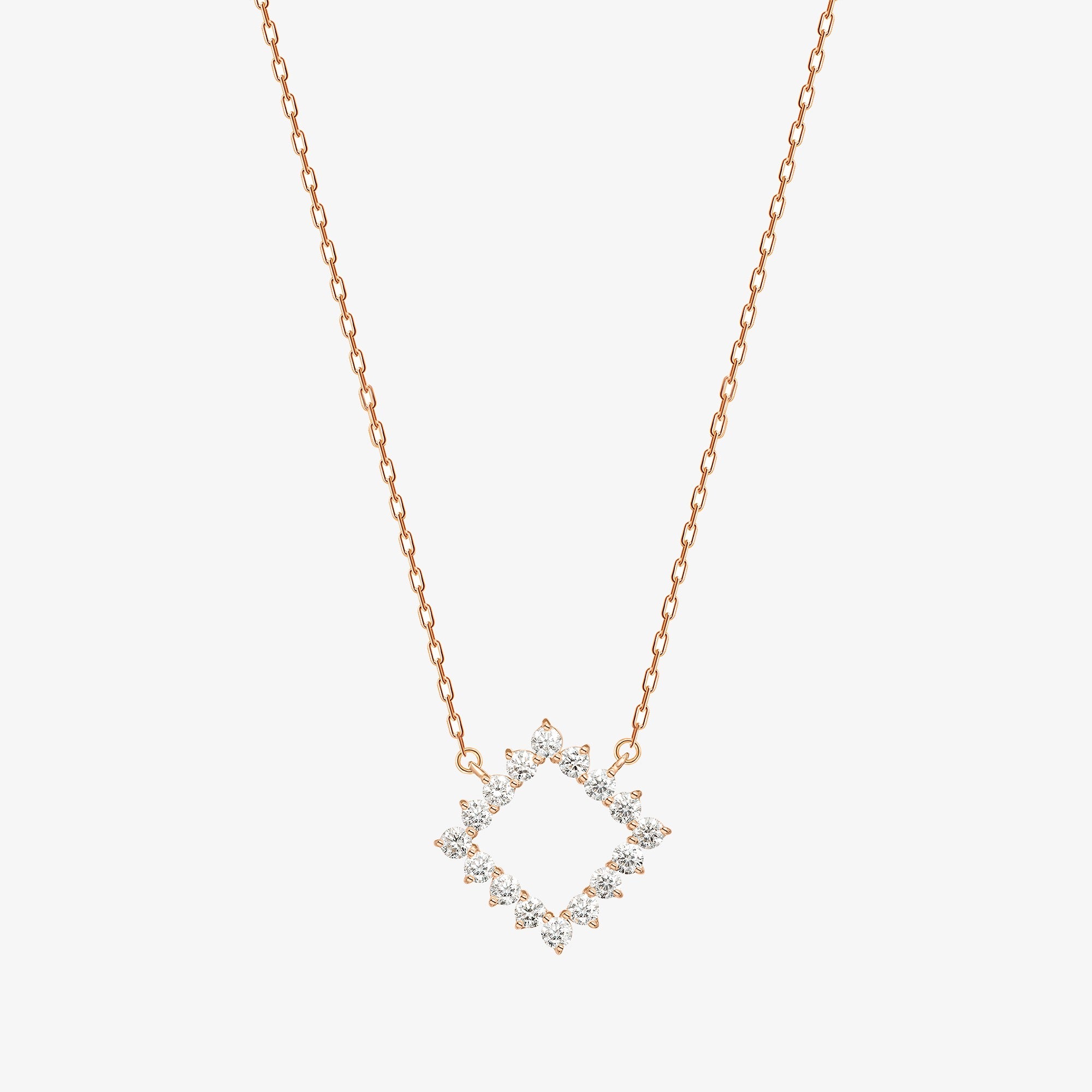 Barq Square Rose Gold diamond Necklace
