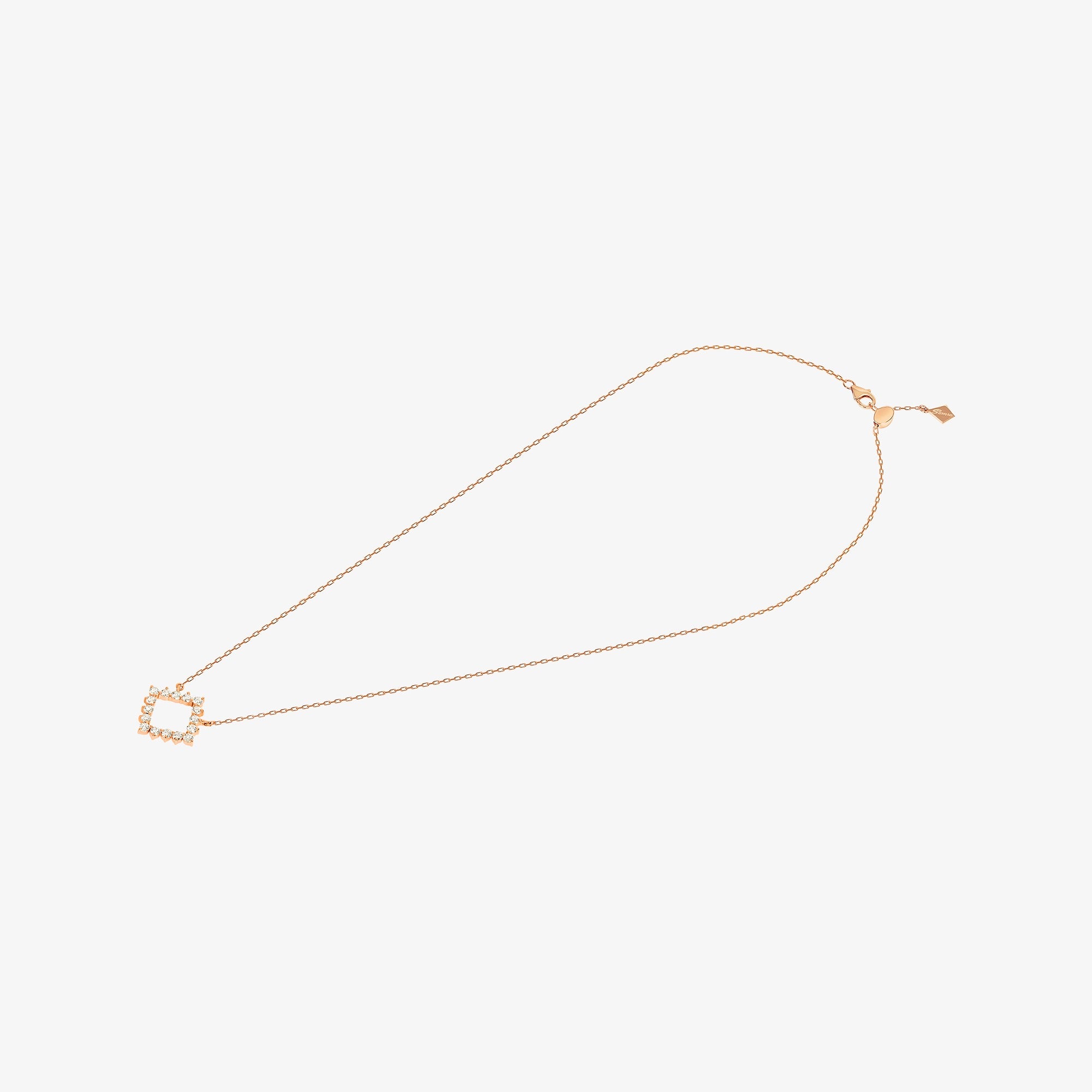 Barq Square Rose Gold diamond Necklace