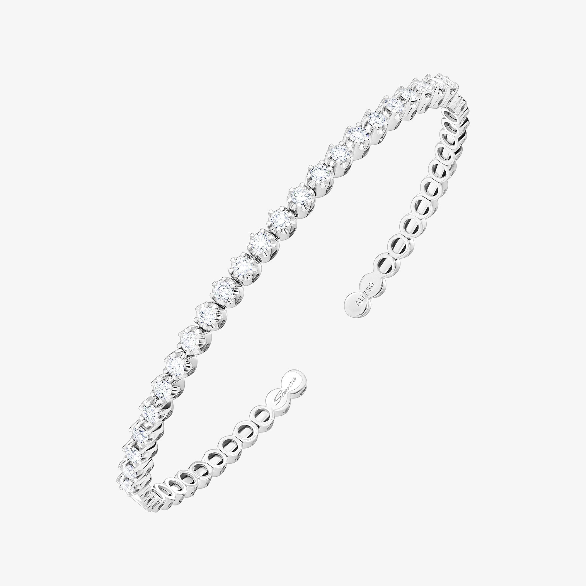 سوار برق الماسي من الذهب الأبيض