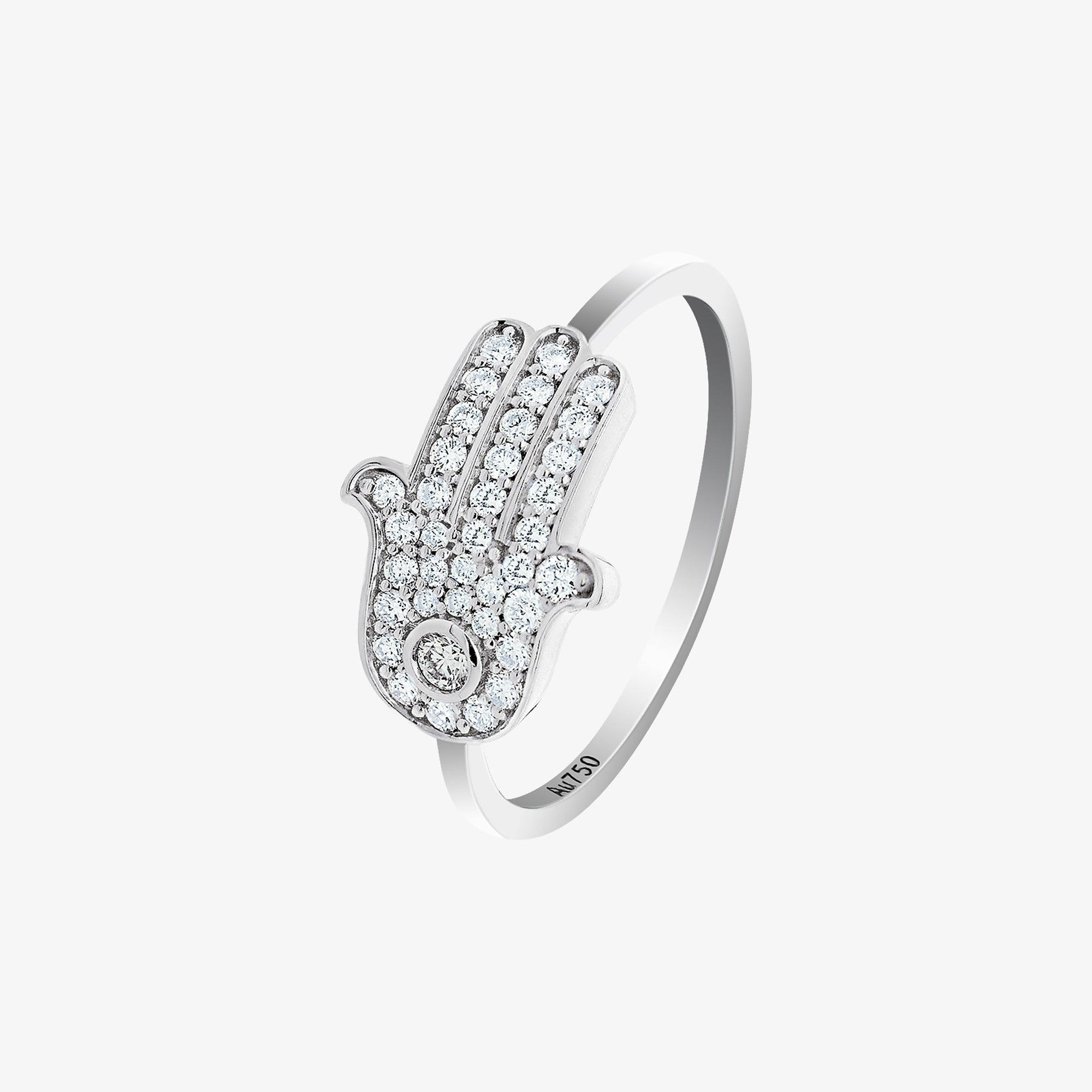 خاتم الخمسة من الذهب الأبيض من برق