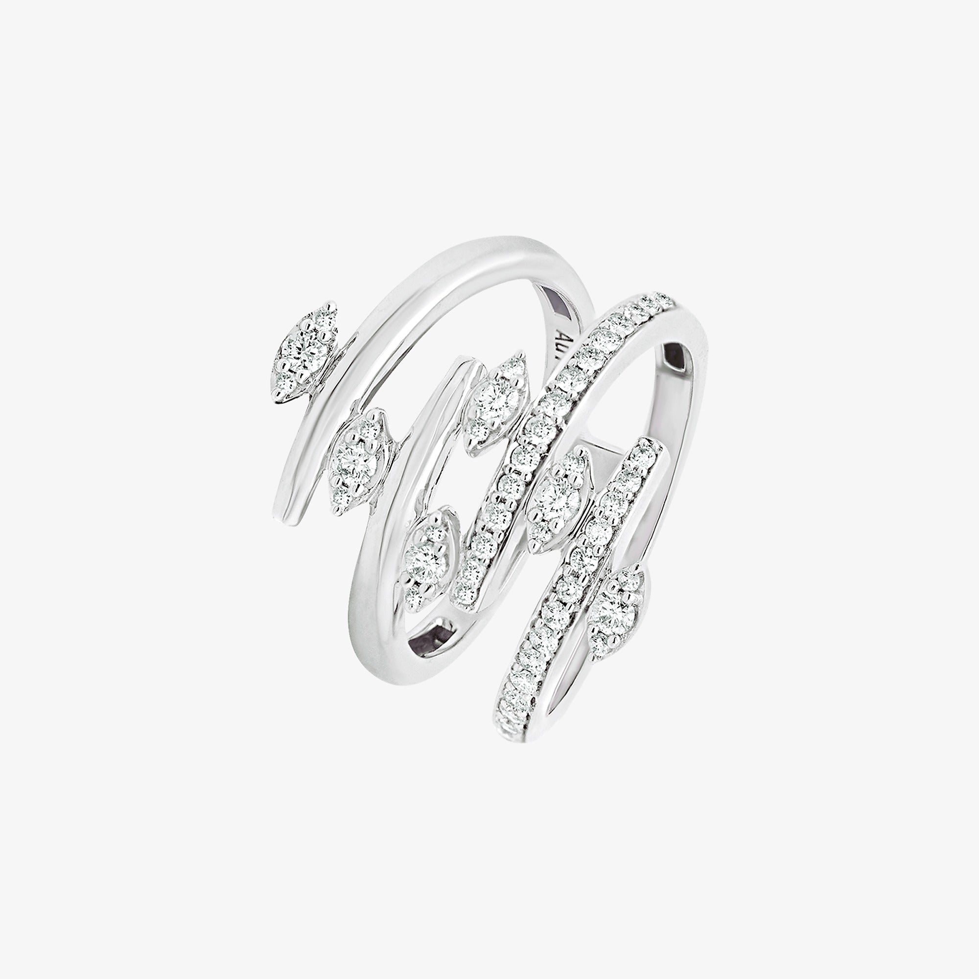 خاتم ماسي من الذهب الأبيض من برق