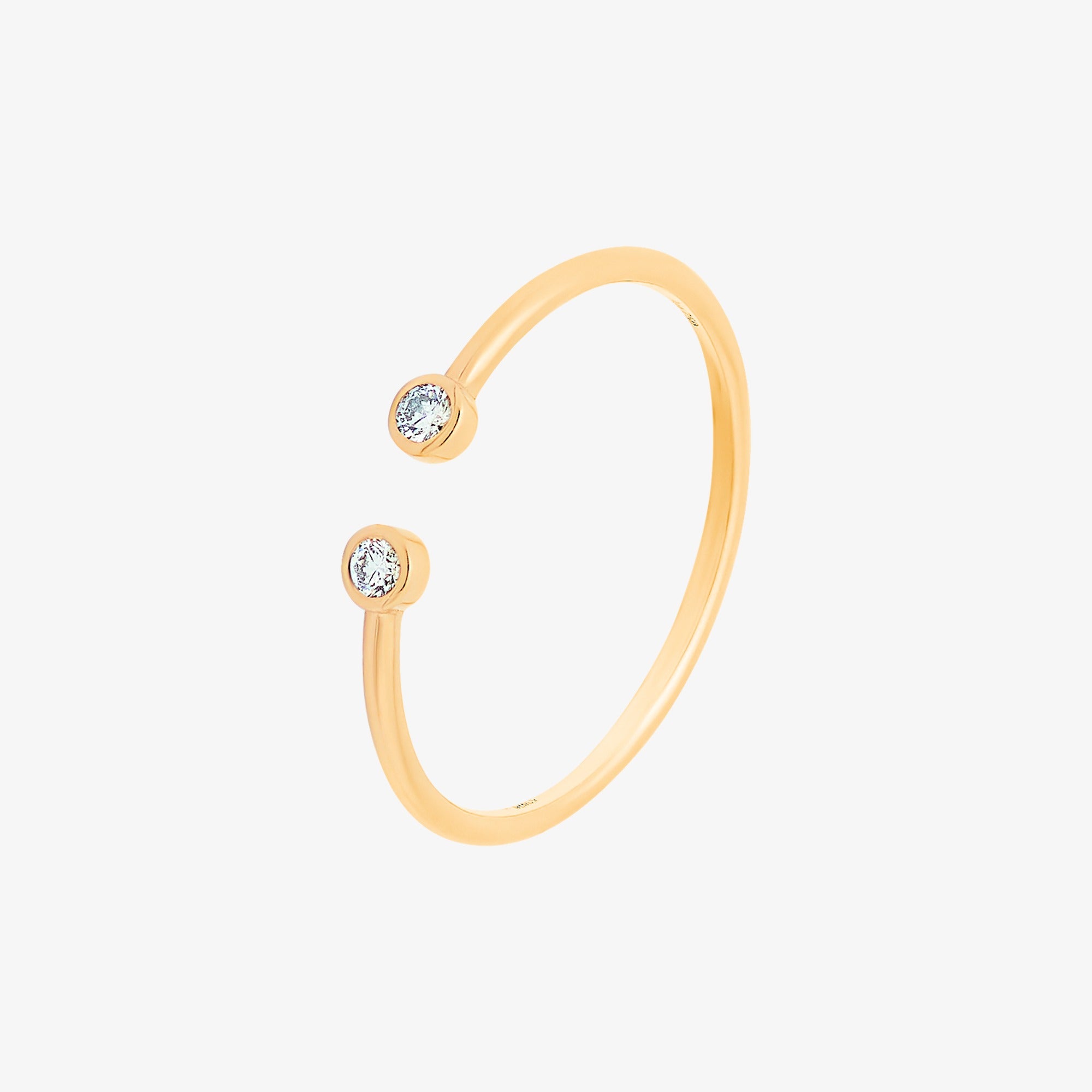 خاتم صغير ماسي من الذهب الأصفر من برق