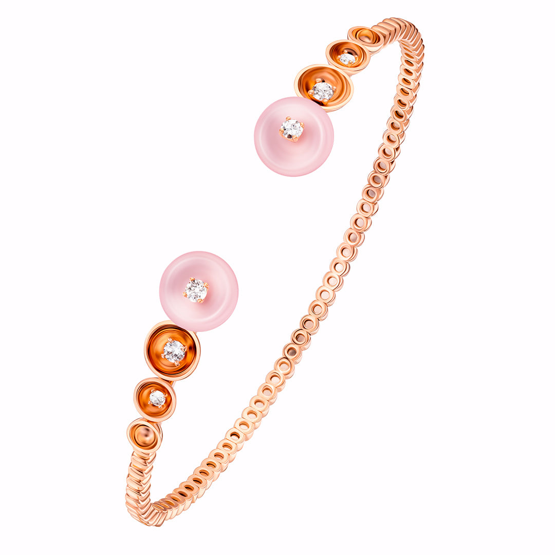 Bint Al Matar Rose Gold Pink Mother of Pearl Ring - Samra Jewellery - Diamond Jewellery - BINT AL MATAR