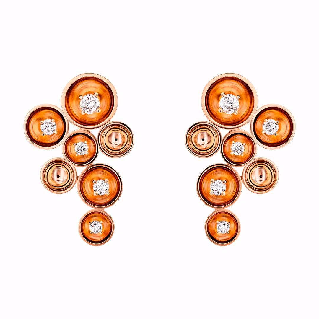 Bint Al Matar Rose Gold Cluster Earring - Samra Jewellery - Diamond Jewellery - BINT AL MATAR