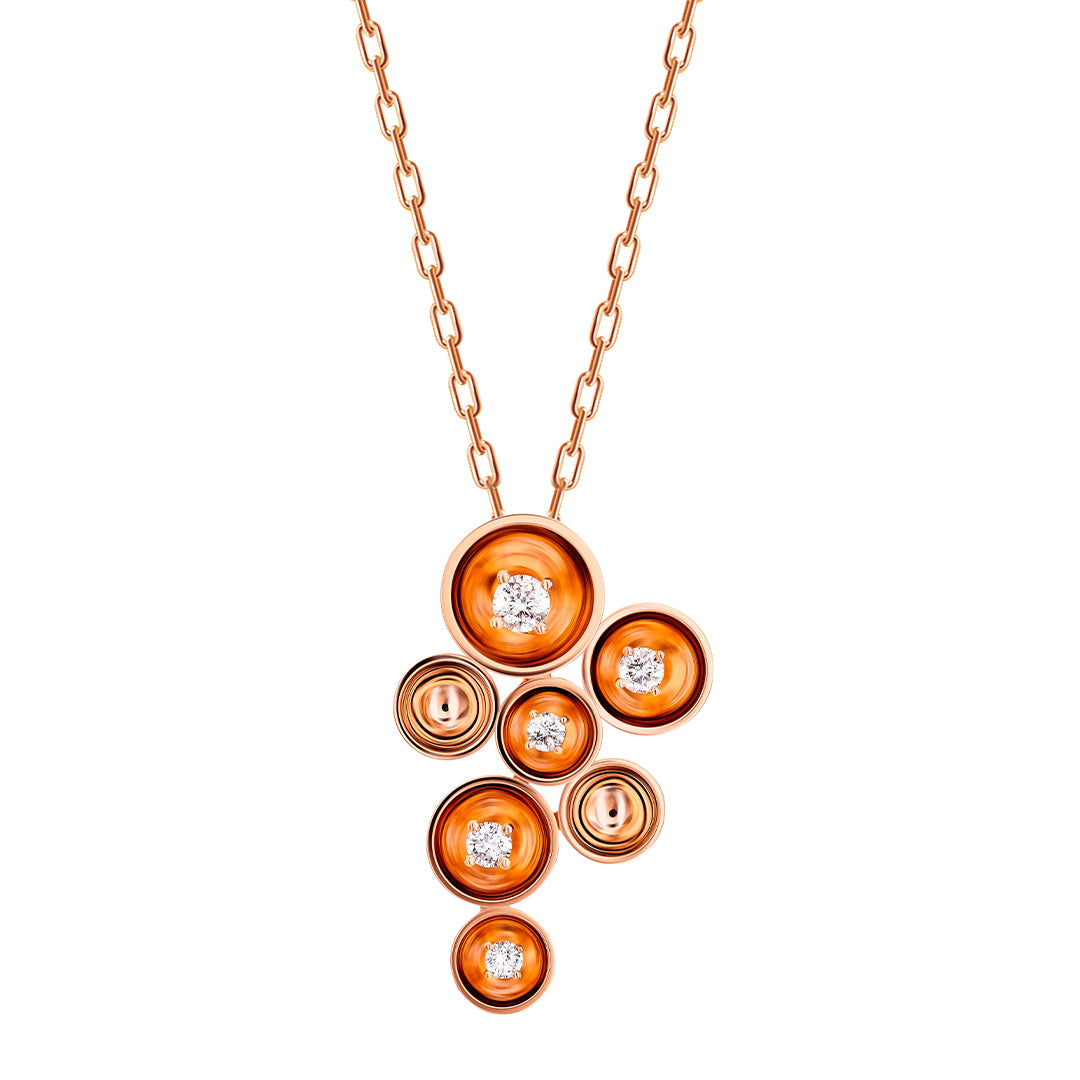 Bint Al Matar Rose Gold Cluster Necklace - Samra Jewellery - Diamond Jewellery - BINT AL MATAR