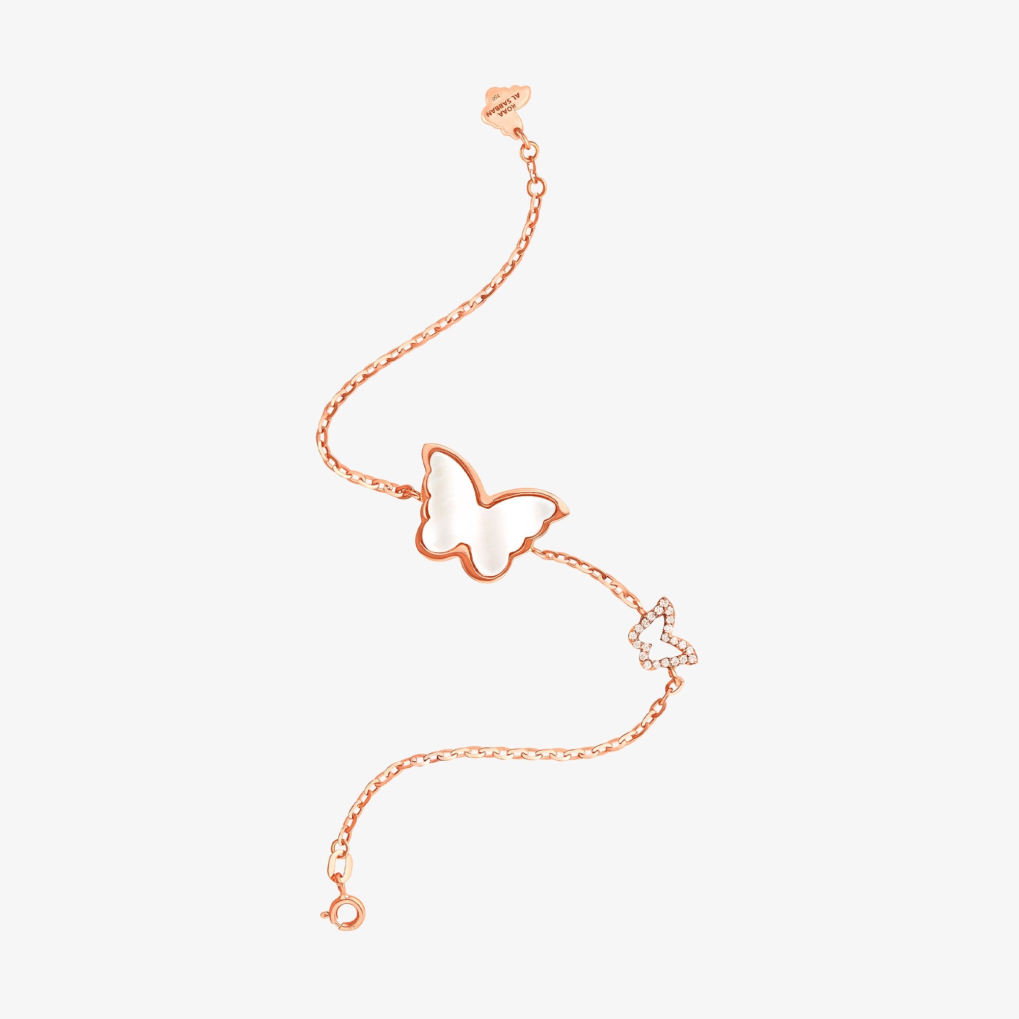 Classic Butterfly Rose Gold Mother of Pearl Single Bracelet
