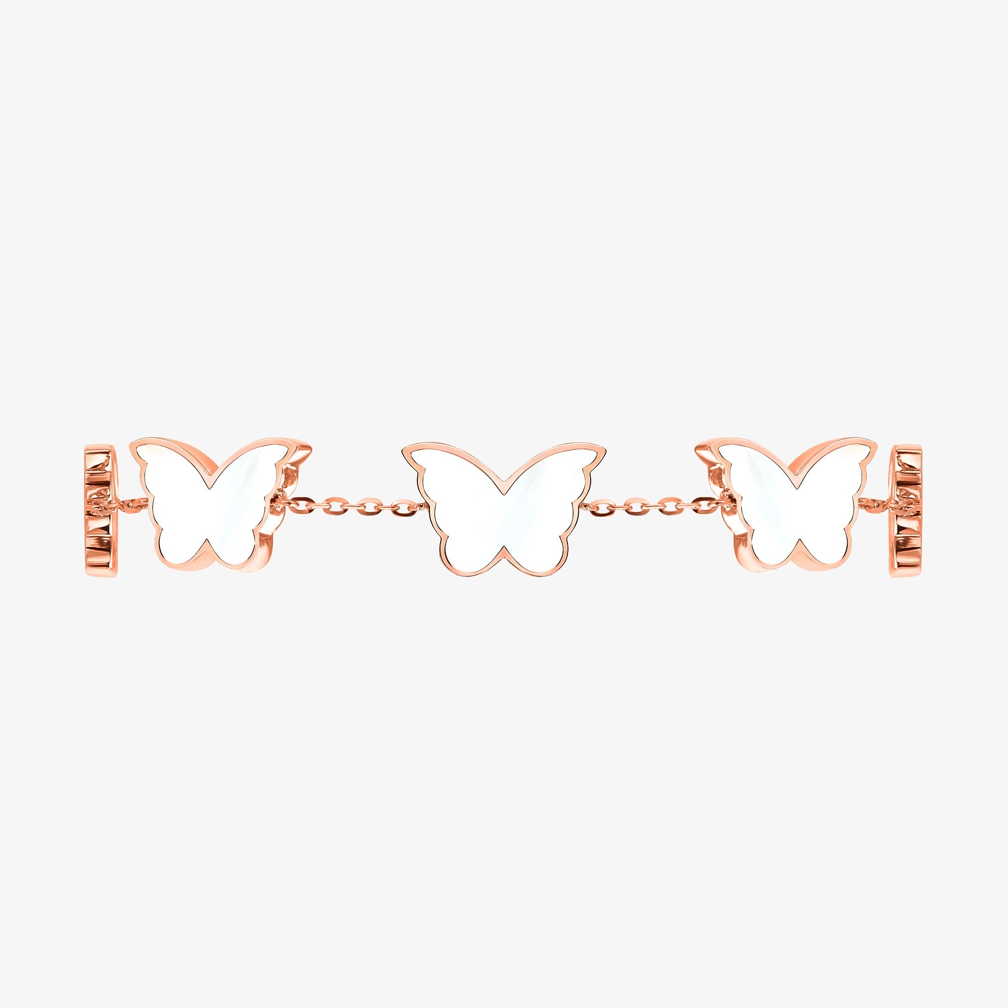 Classic Butterfly Rose Gold Mother of Pearl Multi Bracelet