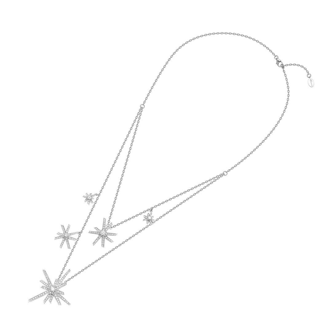 Daw Multi Charms Diamond Double Necklace - Samra Jewellery - Diamond Jewellery - DAW