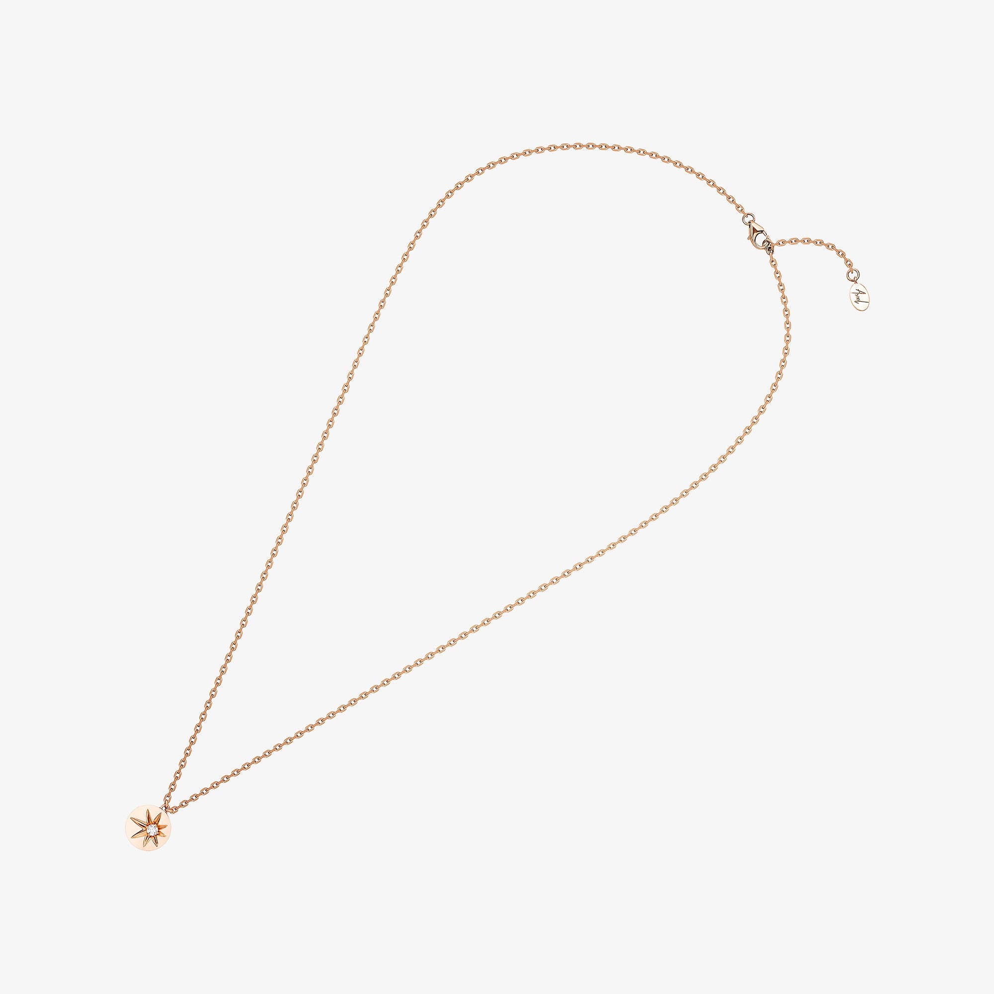 Daw Single Rose Gold Necklace with Diamond