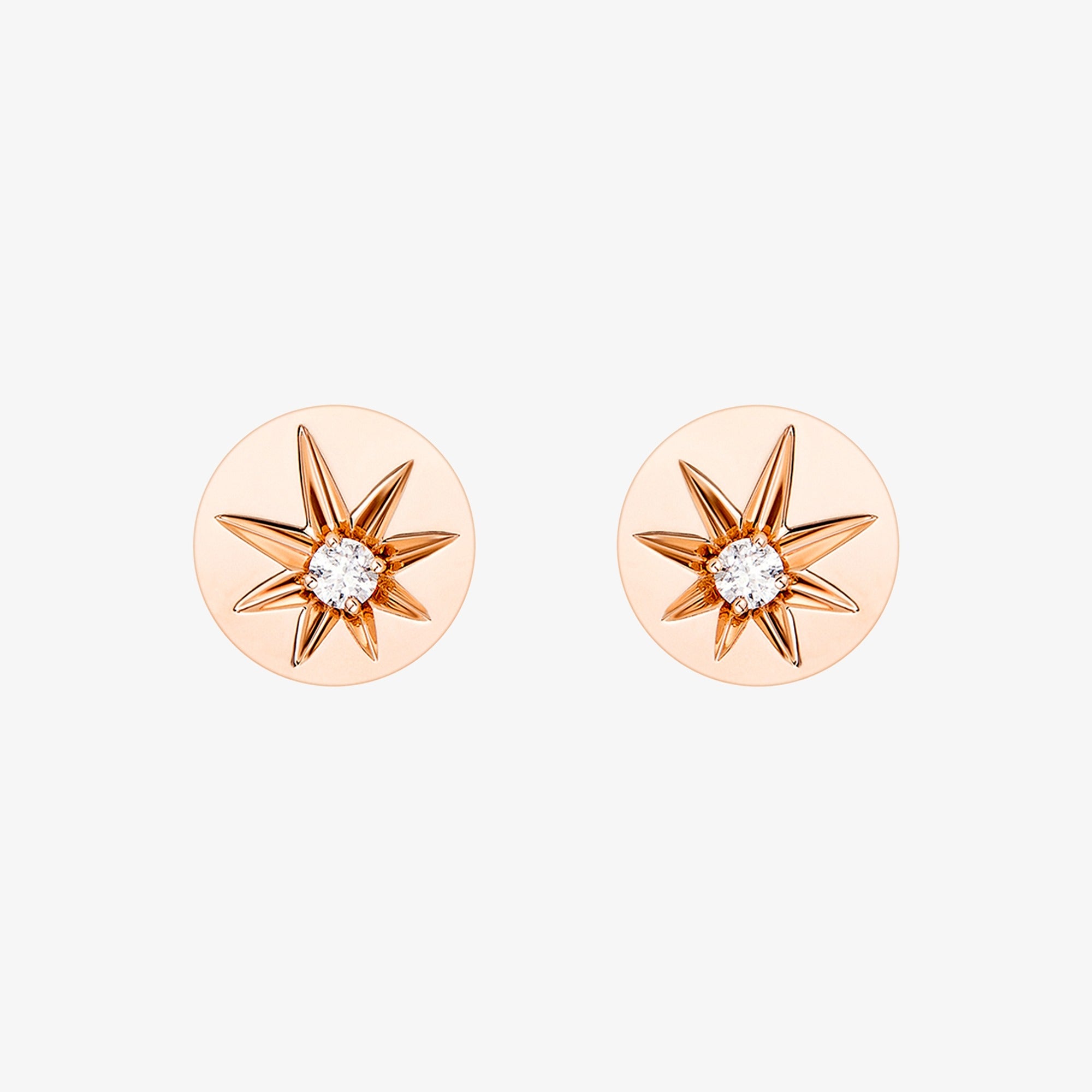 Daw Rose Gold Earring Studs with Diamonds
